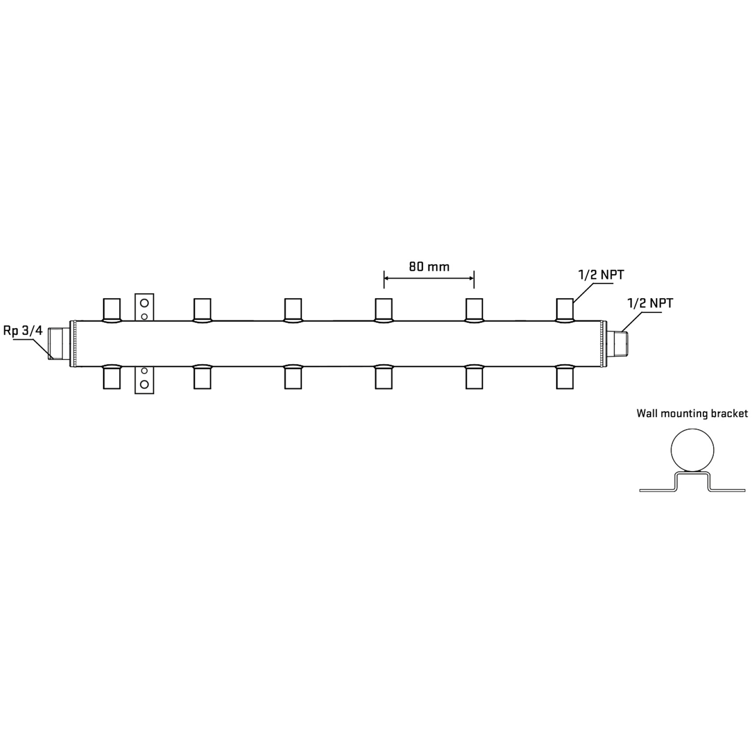 M512A060632 Manifolds Stainless Steel Double Sided