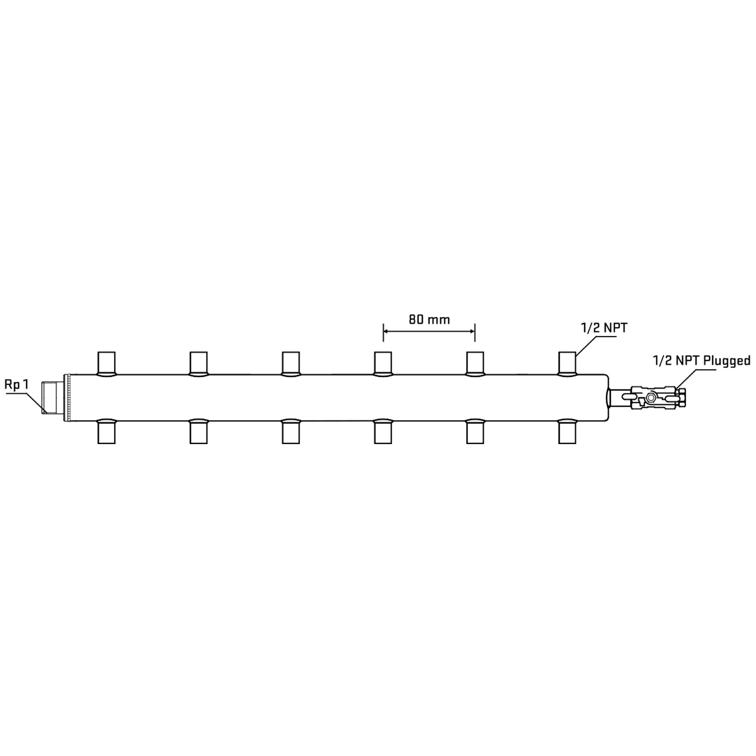 M512A060710 Manifolds Stainless Steel Double Sided