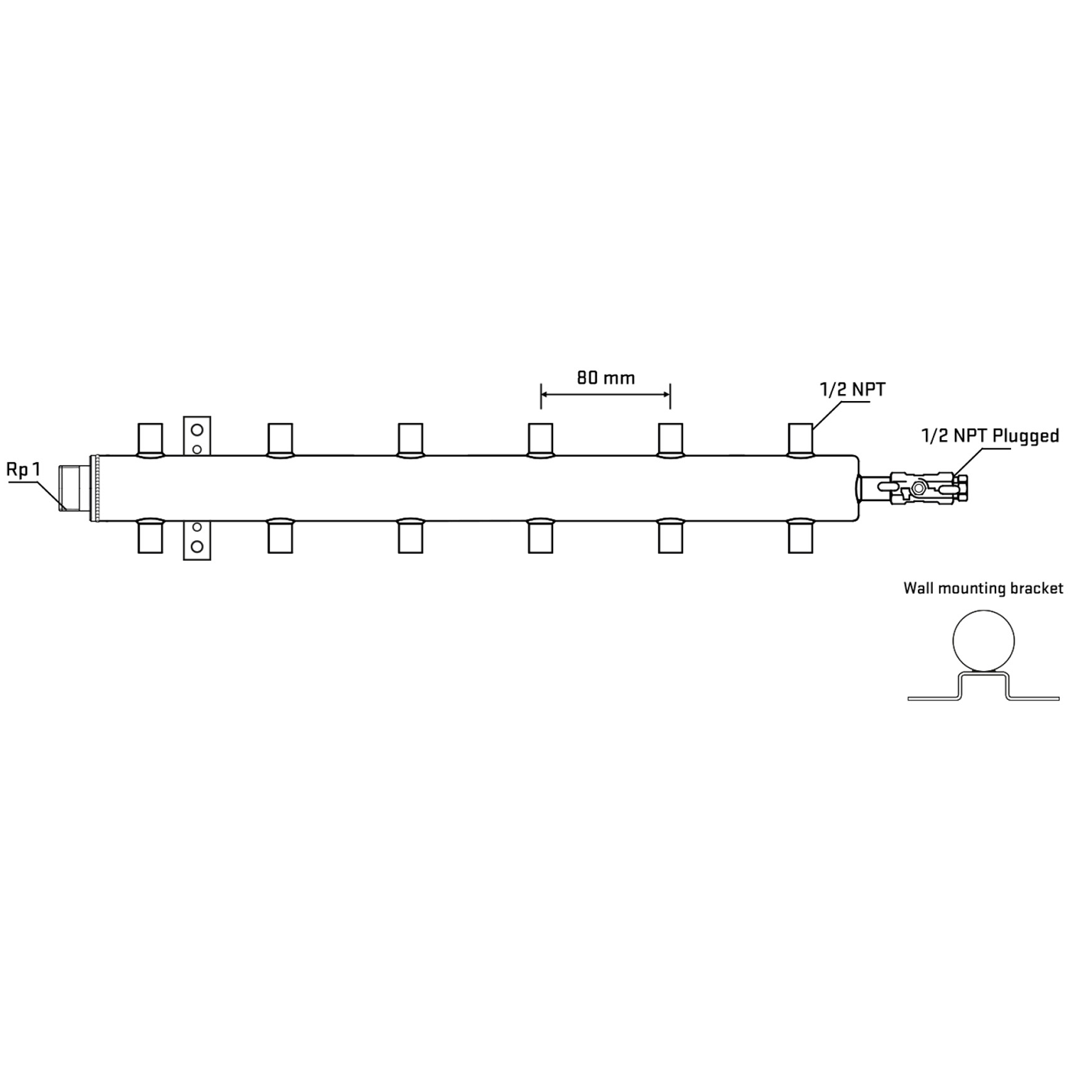 M512A060712 Manifolds Stainless Steel Double Sided