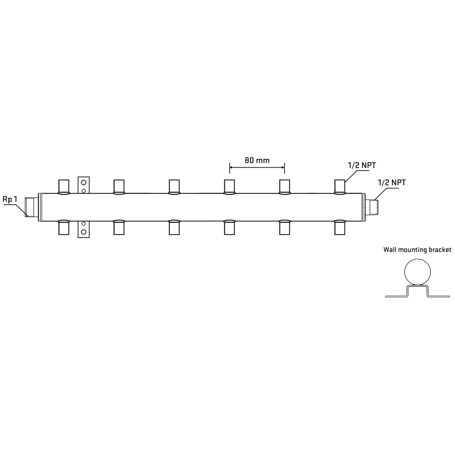 M512A060732 Manifolds Stainless Steel Double Sided