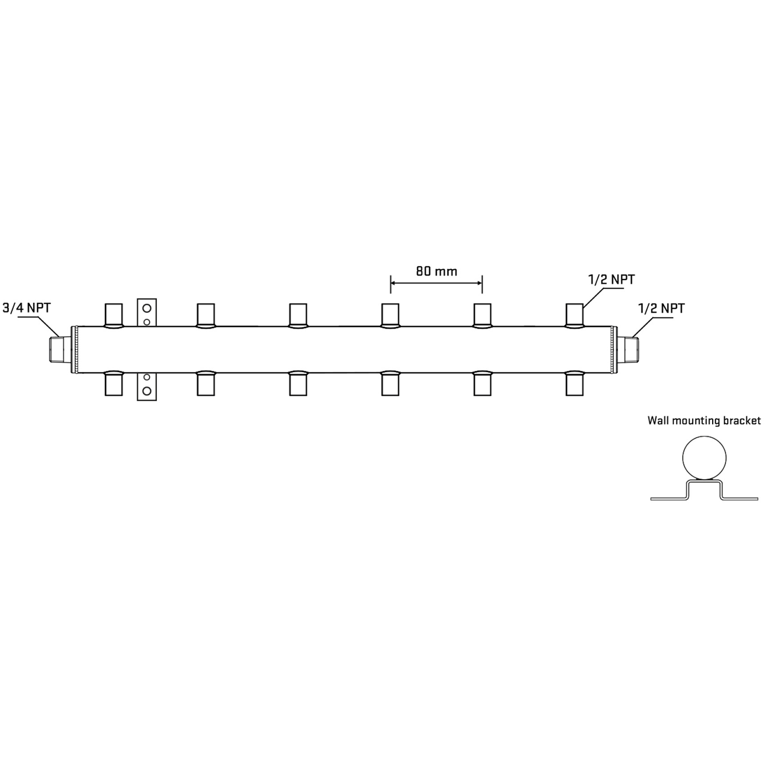 M512A060832 Manifolds Stainless Steel Double Sided