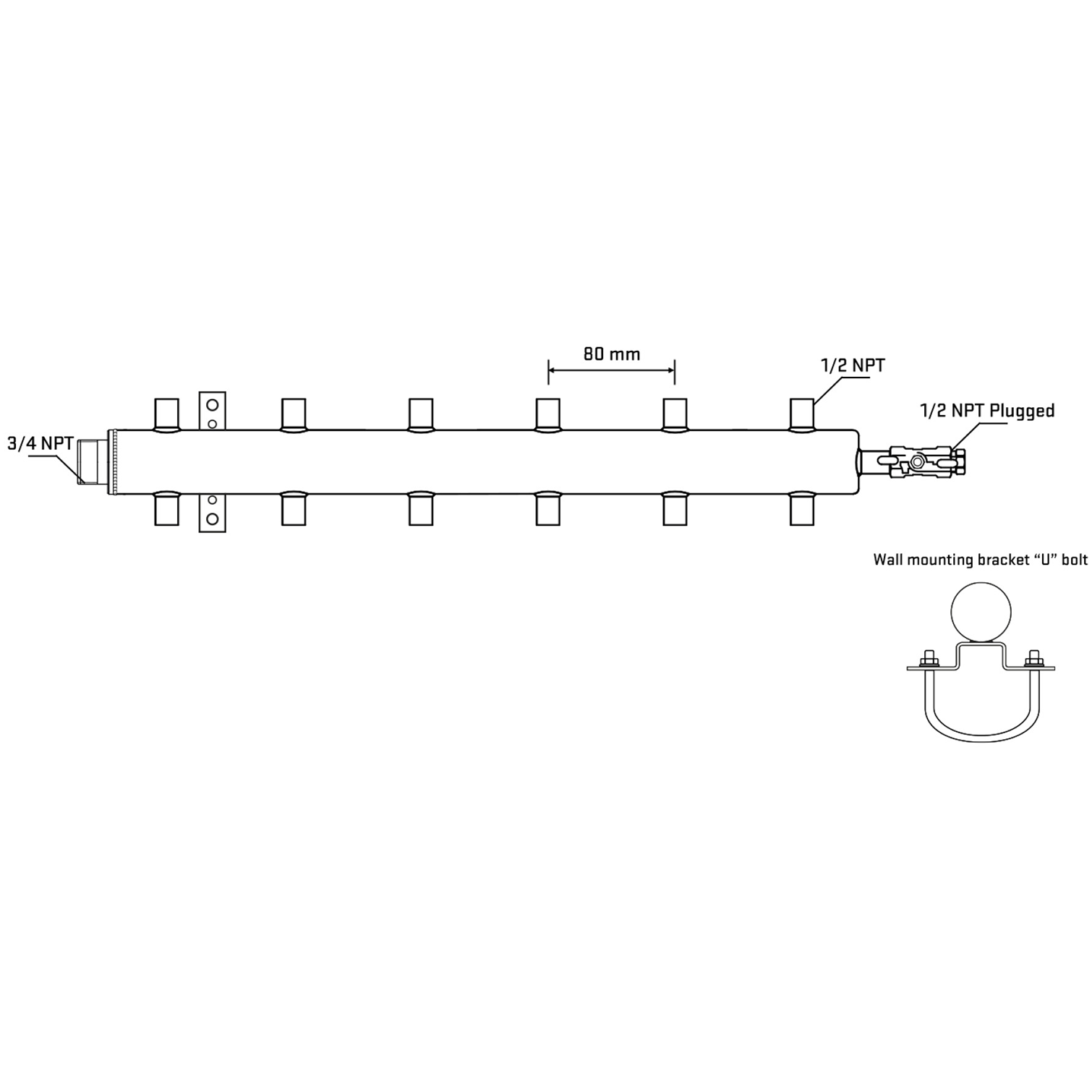 M512A061011 Manifolds Stainless Steel Double Sided