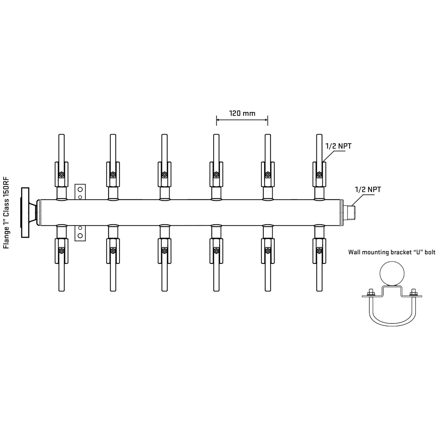 M512B080131 Manifolds Stainless Steel Double Sided