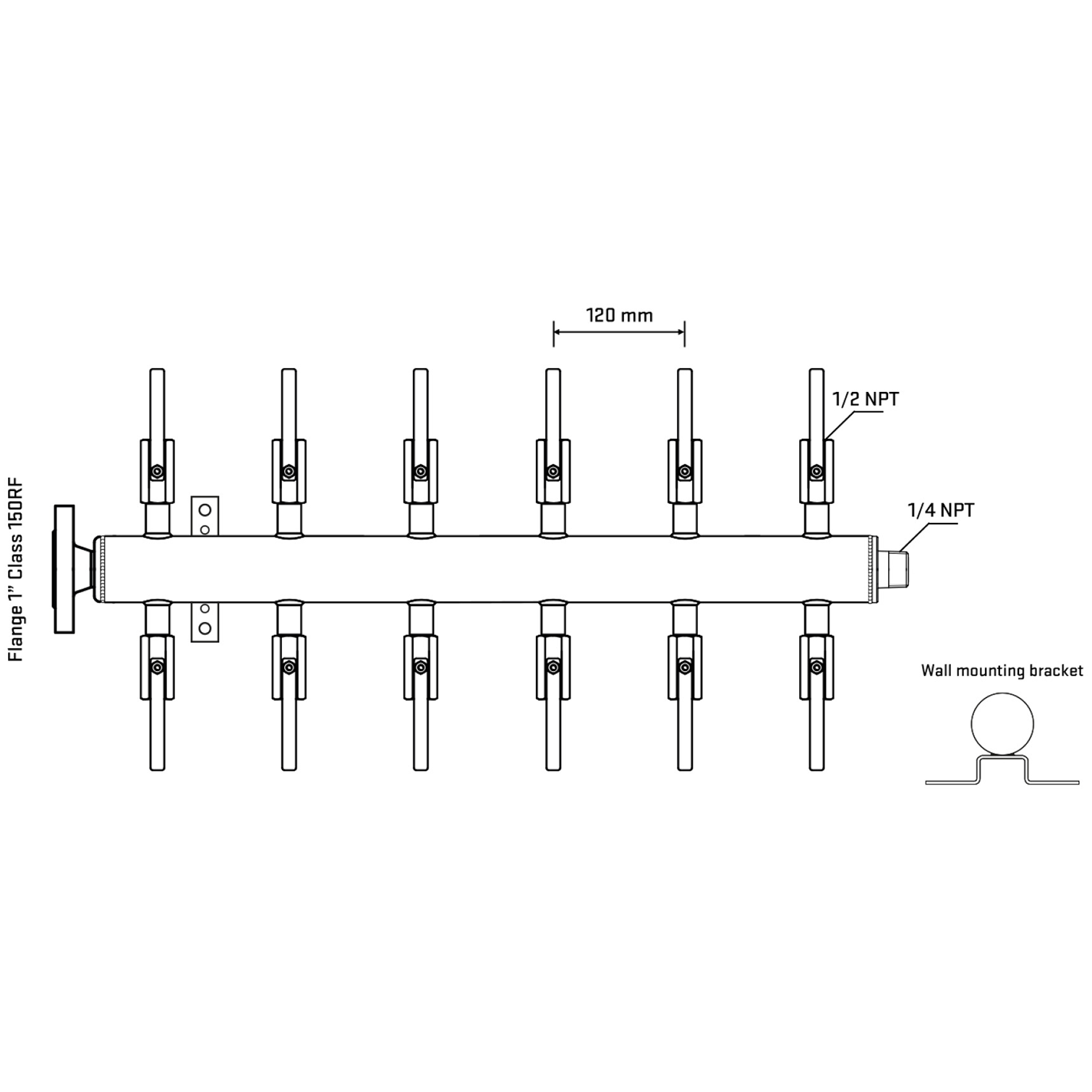 M512B080142 Manifolds Stainless Steel Double Sided