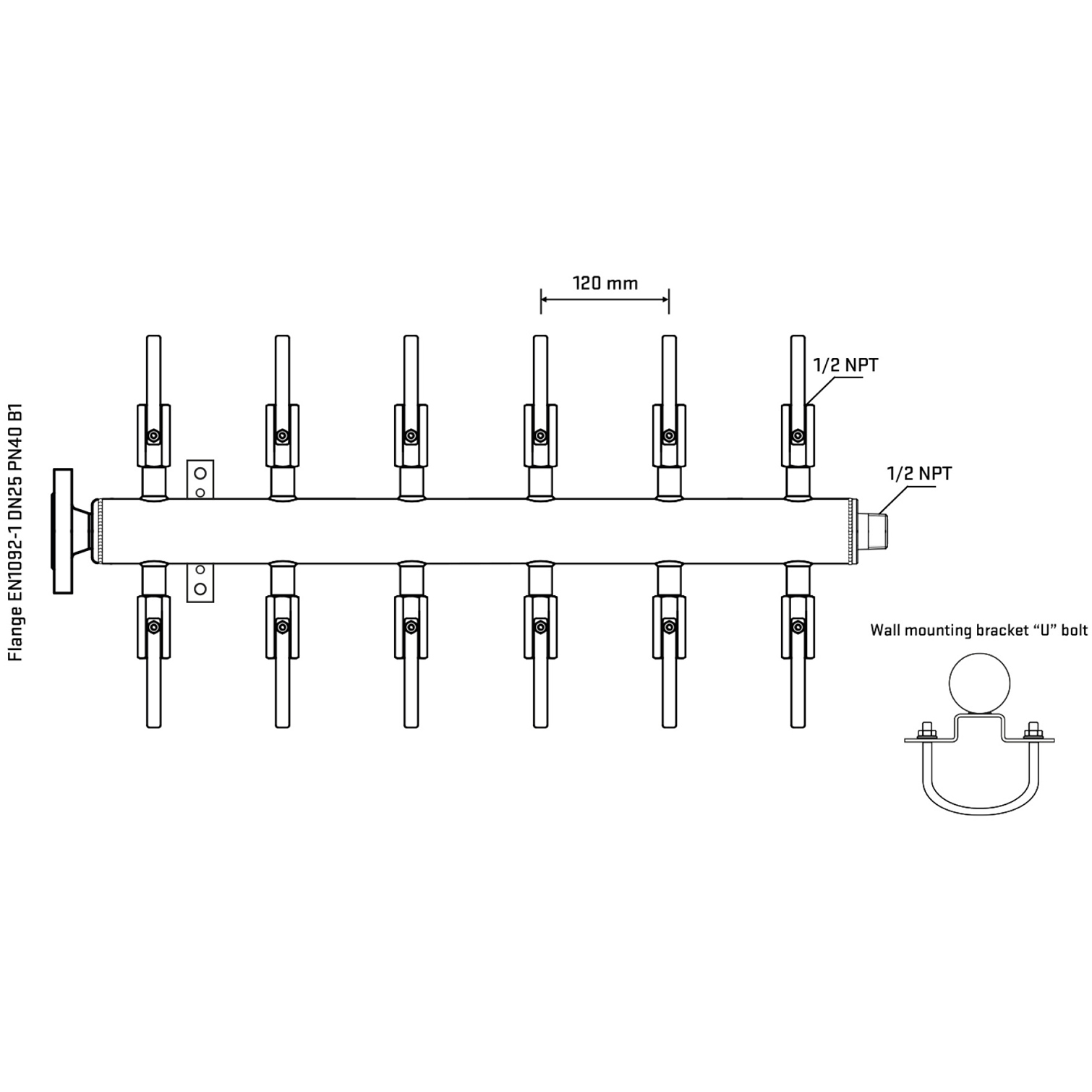 M512B080331 Manifolds Stainless Steel Double Sided