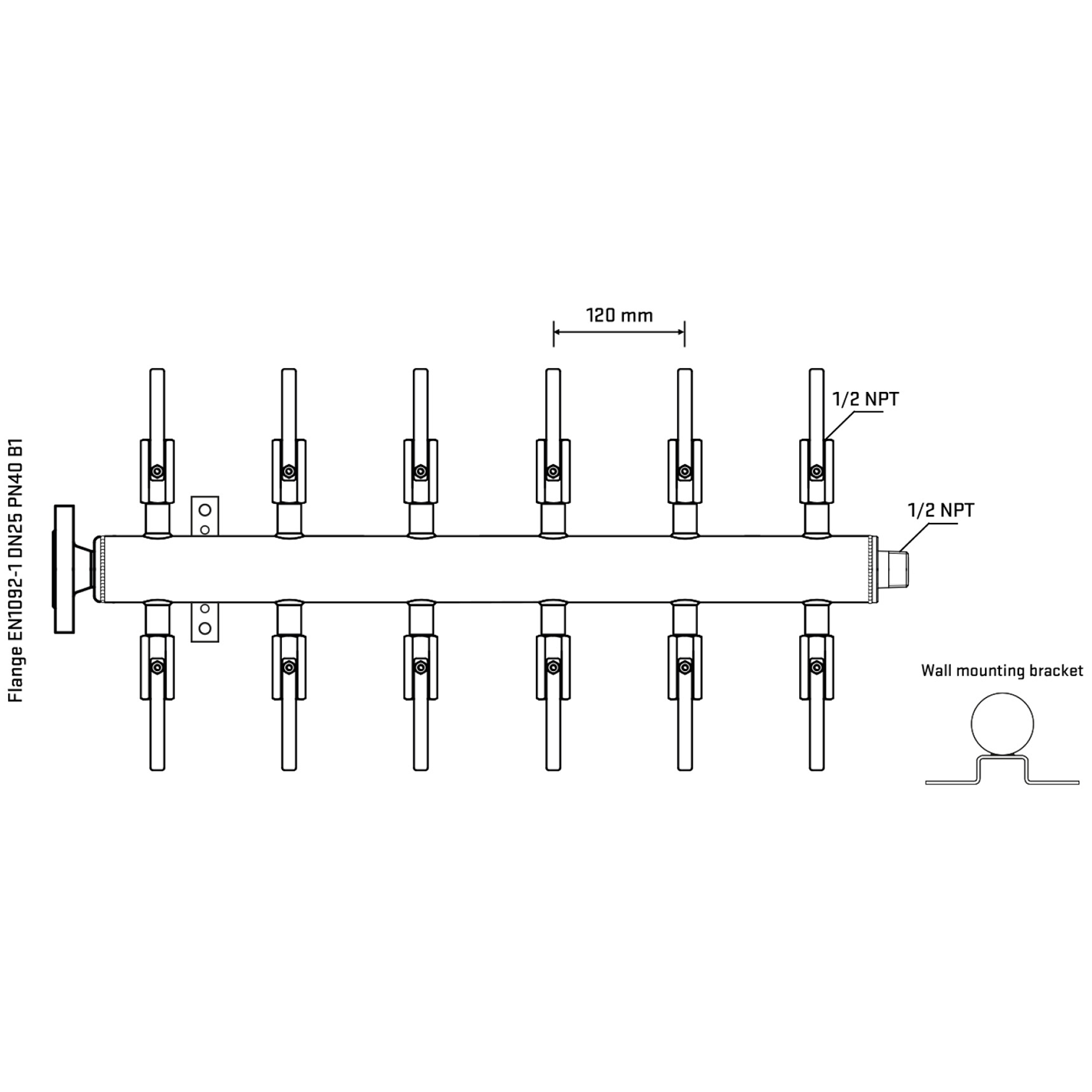 M512B080332 Manifolds Stainless Steel Double Sided