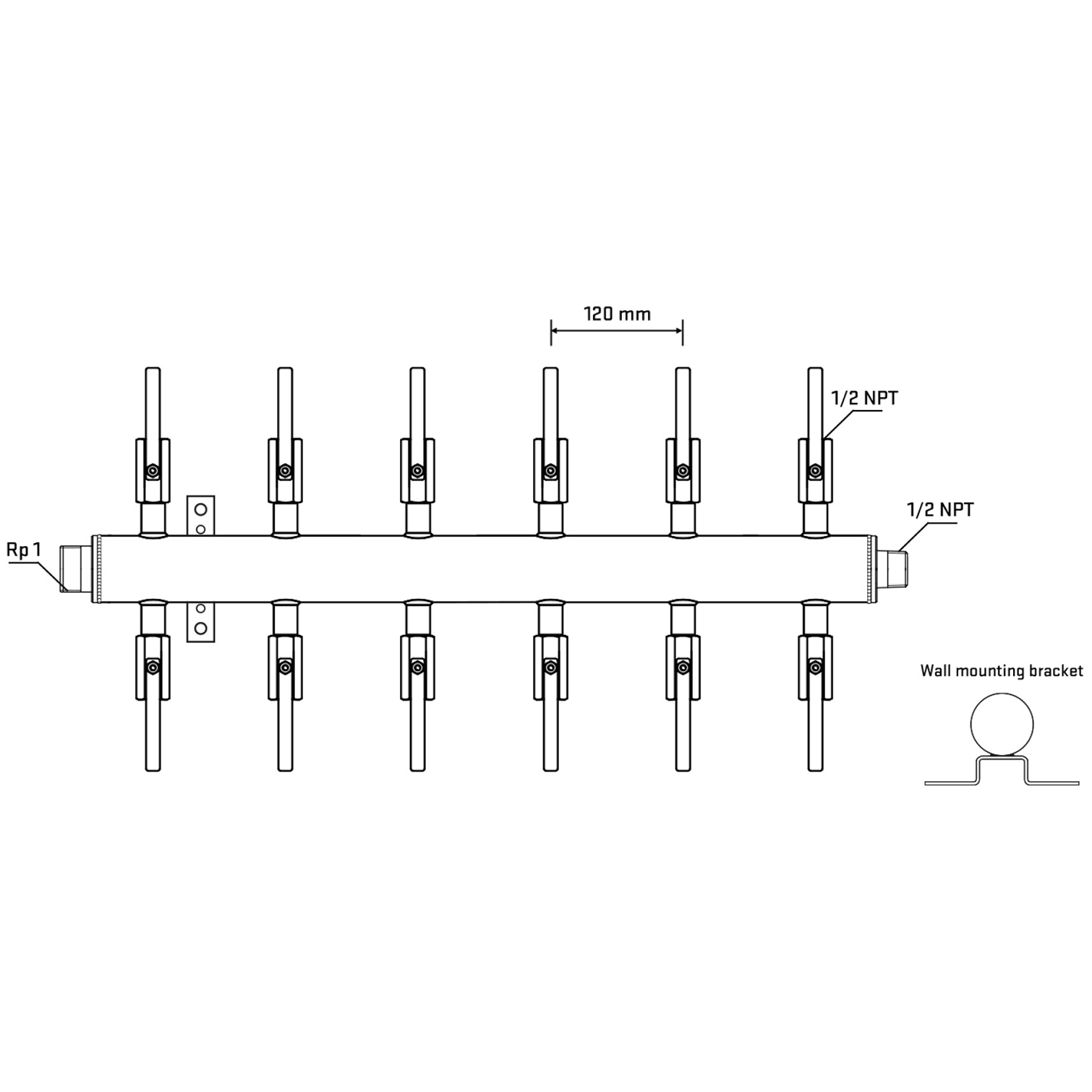 M512B080732 Manifolds Stainless Steel Double Sided