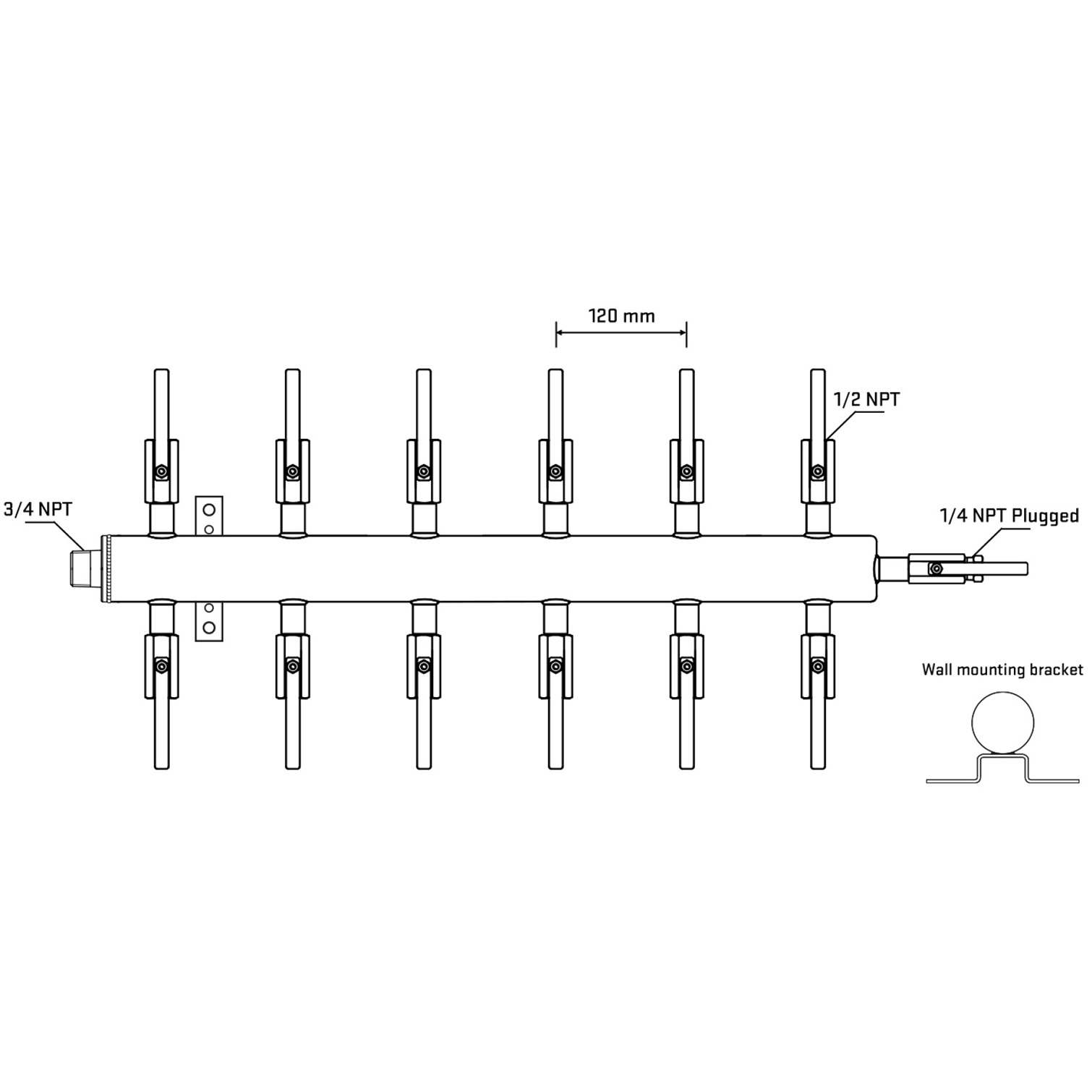 M512B080822 Manifolds Stainless Steel Double Sided