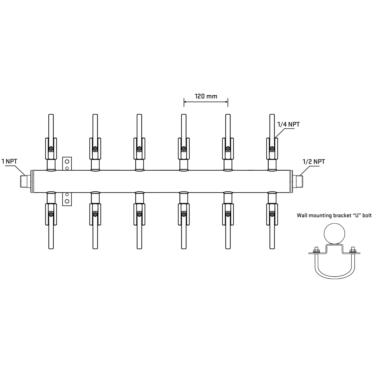 M512B090931 Manifolds Stainless Steel Double Sided