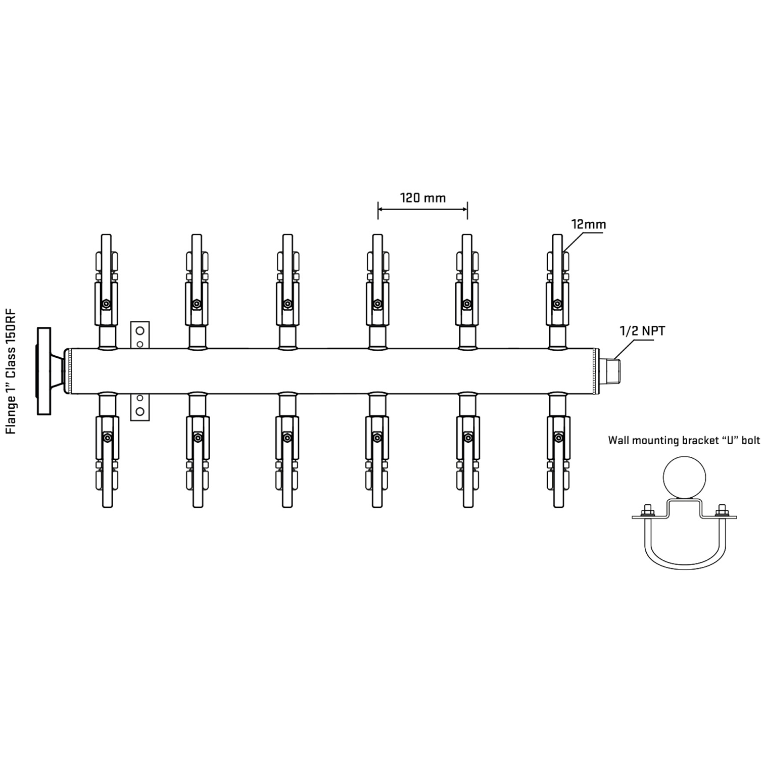 M512B100131 Manifolds Stainless Steel Double Sided