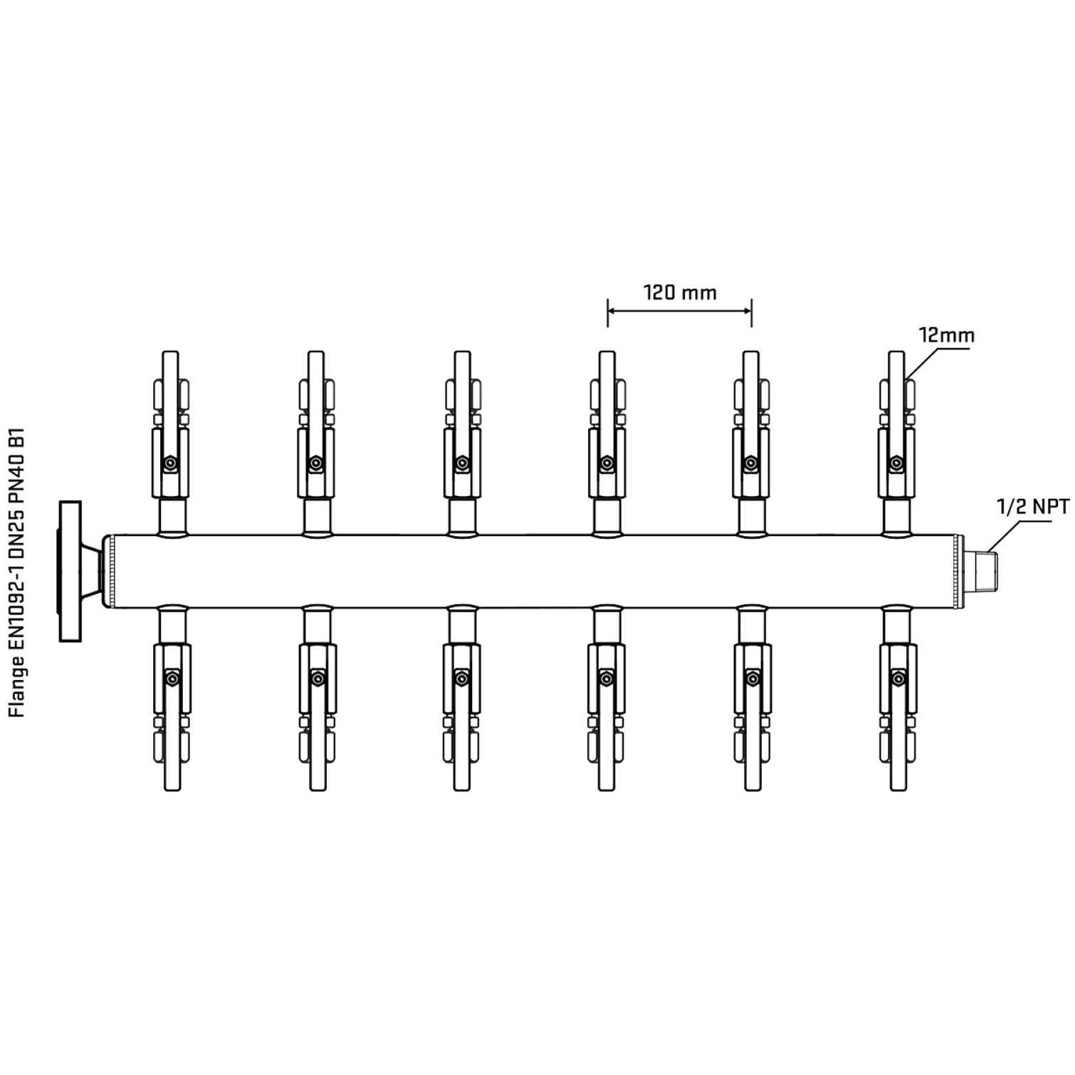 M512B100330 Manifolds Stainless Steel Double Sided