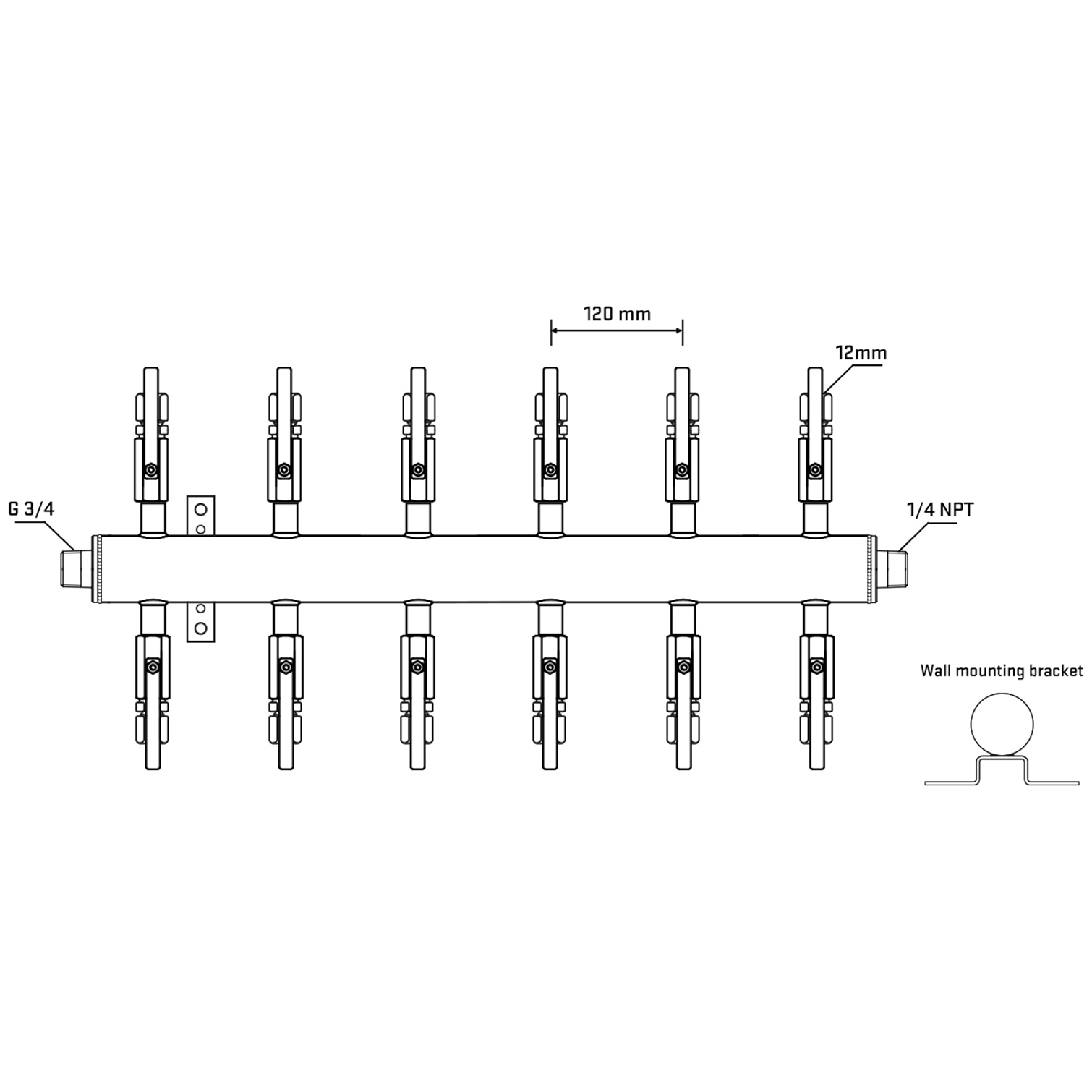 M512B100442 Manifolds Stainless Steel Double Sided