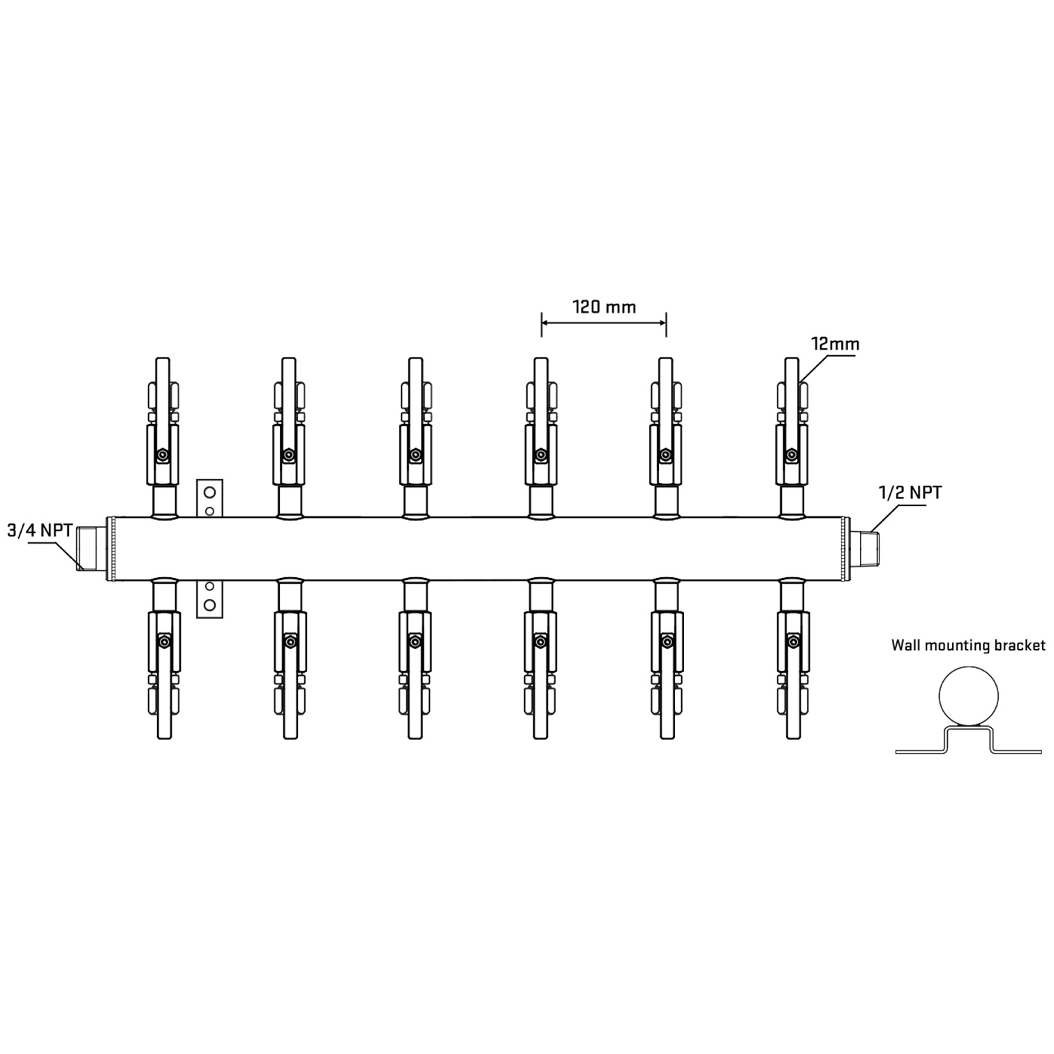 M512B101032 Manifolds Stainless Steel Double Sided