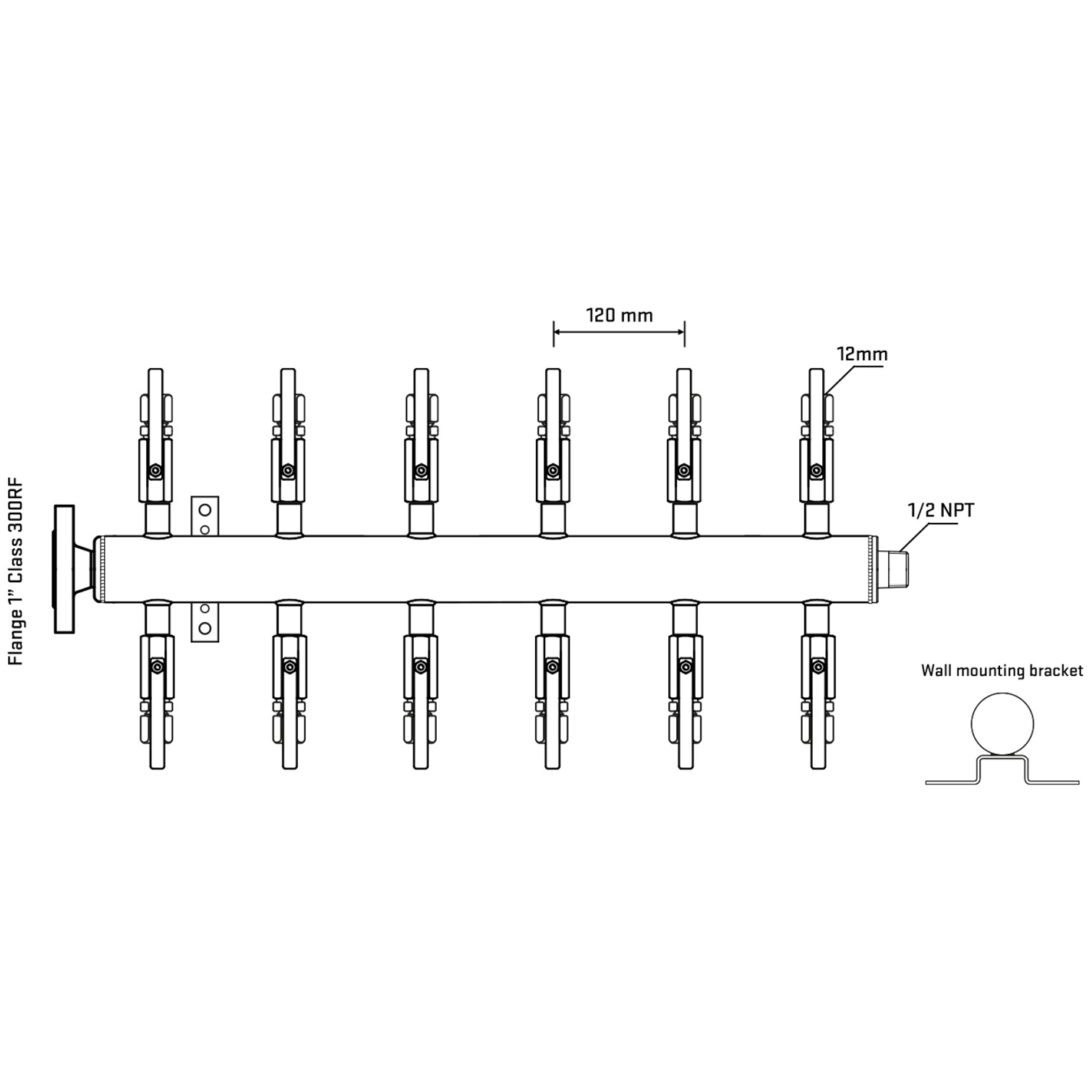 M512B110232 Manifolds Stainless Steel Double Sided