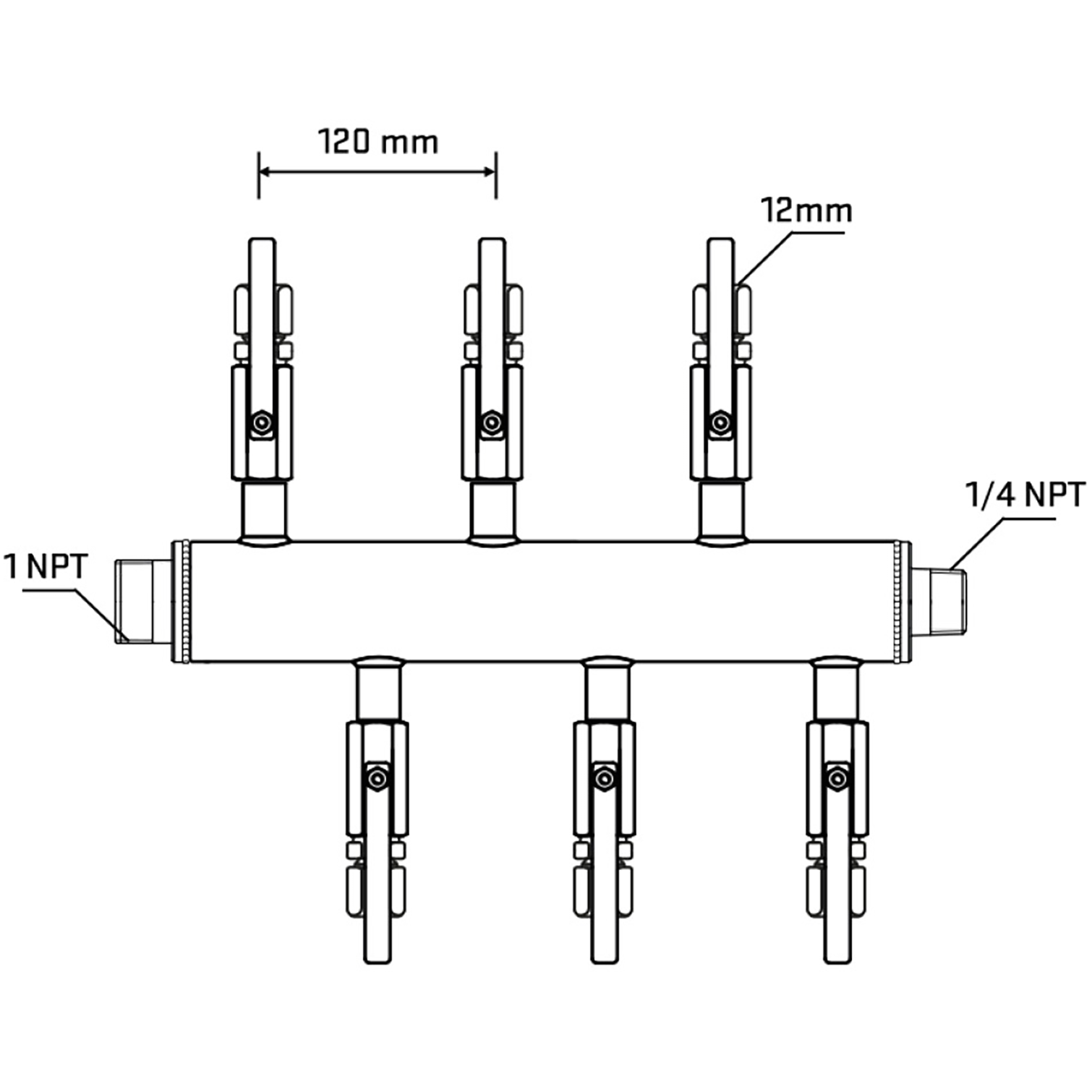 M5F1B101140 Manifolds Stainless Steel Double Sided