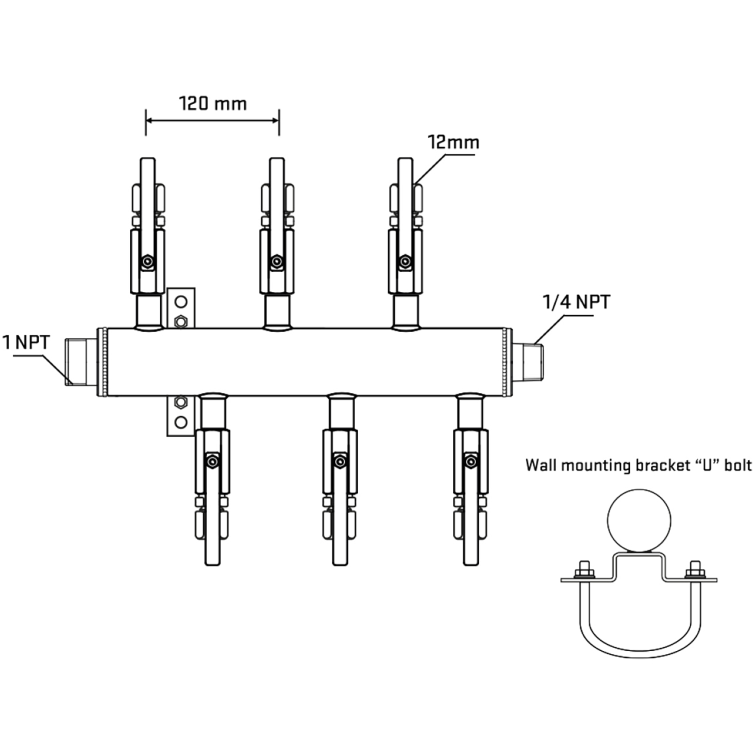 M5F1B101141 Manifolds Stainless Steel Double Sided