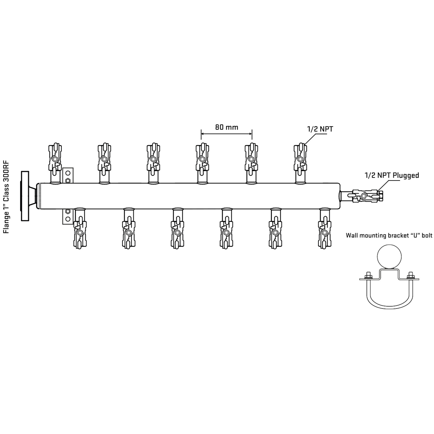 M5F2A010211 Manifolds Stainless Steel Double Sided