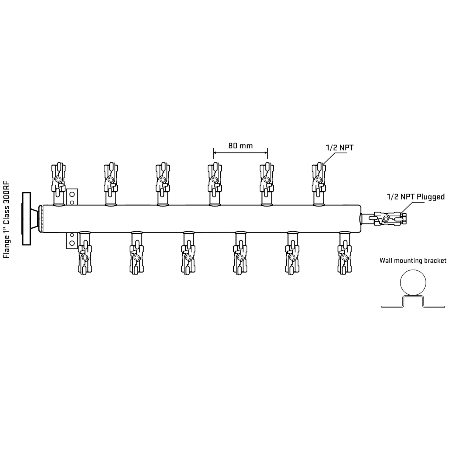 M5F2A010212 Manifolds Stainless Steel Double Sided