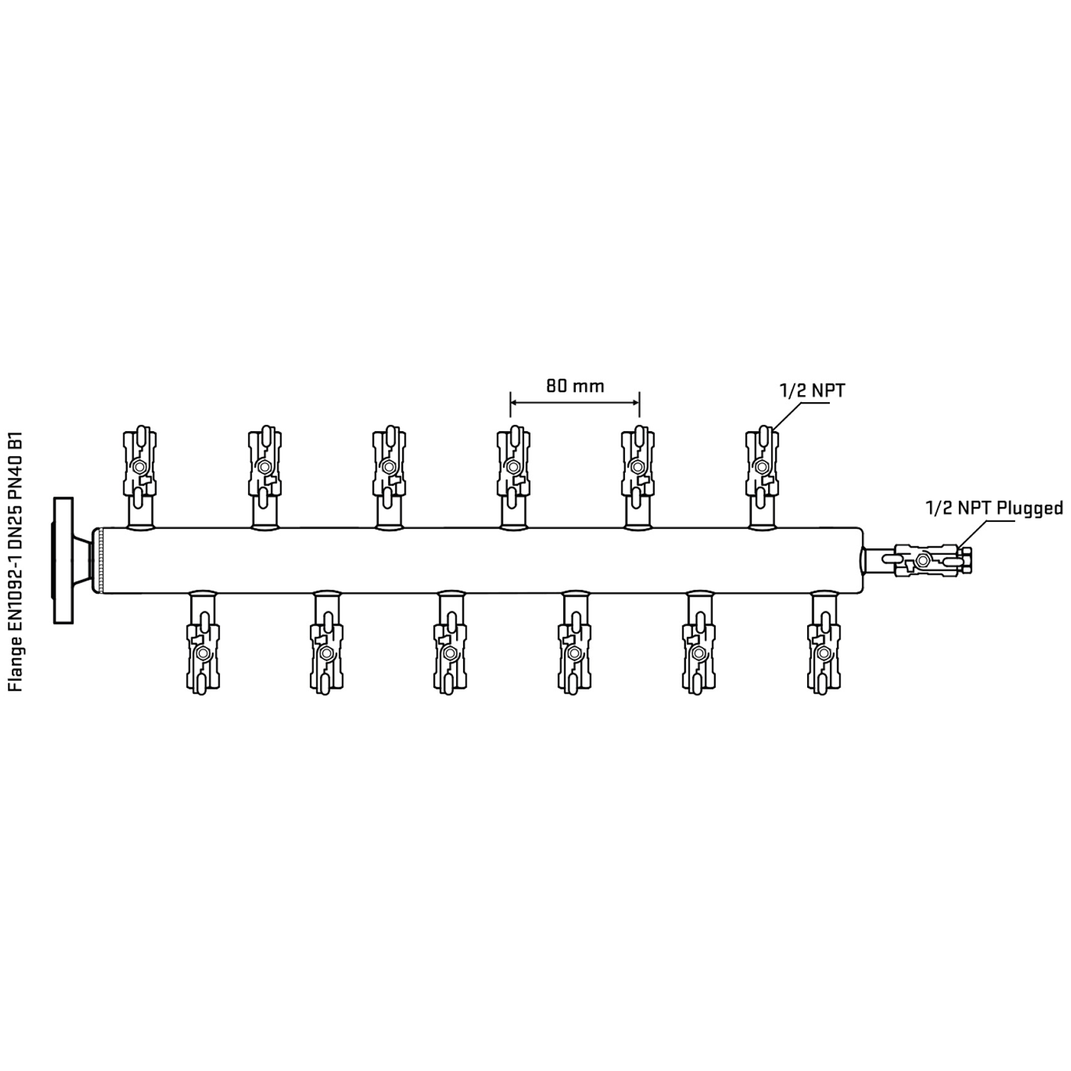 M5F2A010310 Manifolds Stainless Steel Double Sided