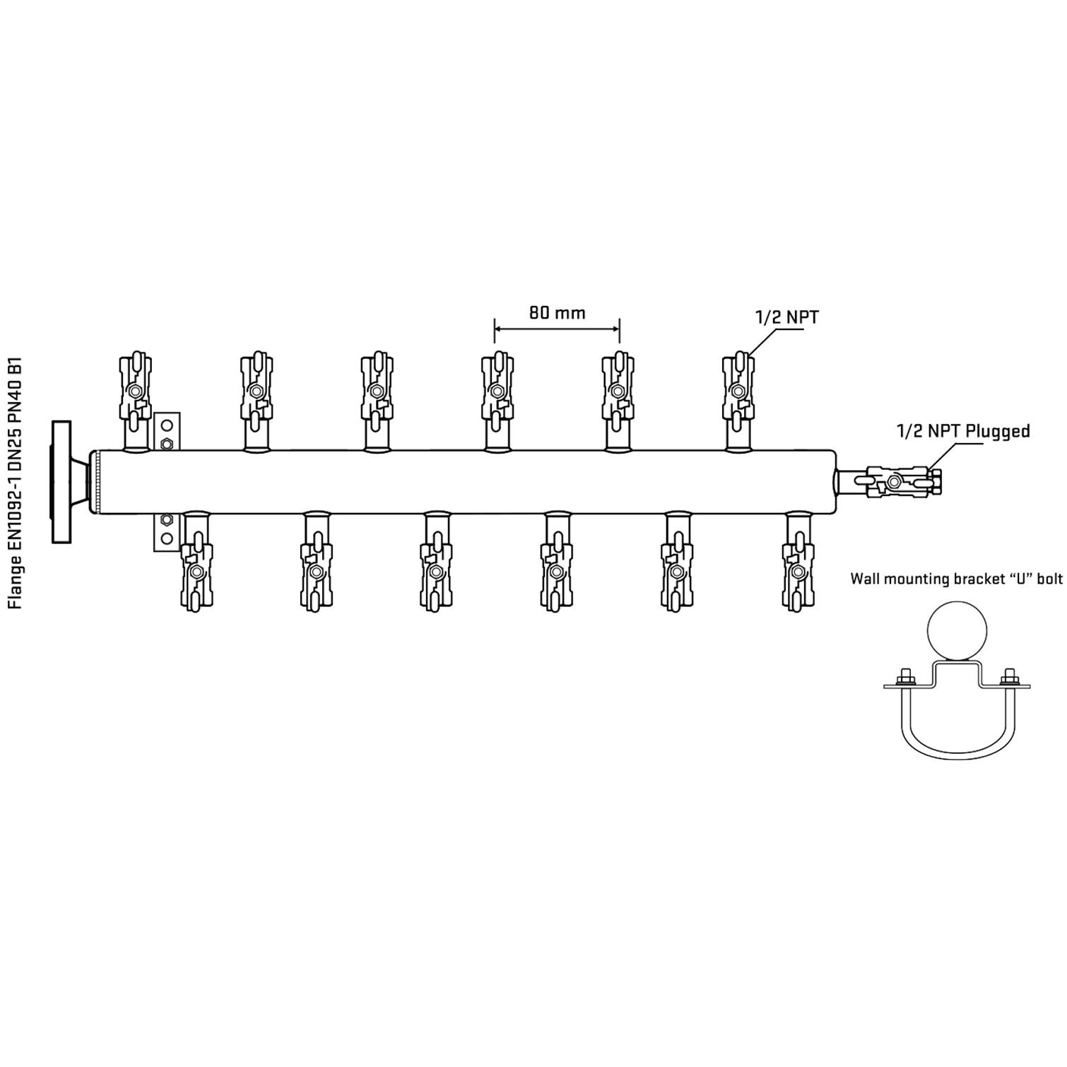 M5F2A010311 Manifolds Stainless Steel Double Sided