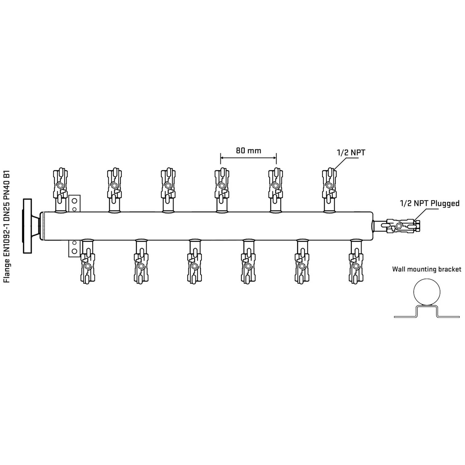 M5F2A010312 Manifolds Stainless Steel Double Sided