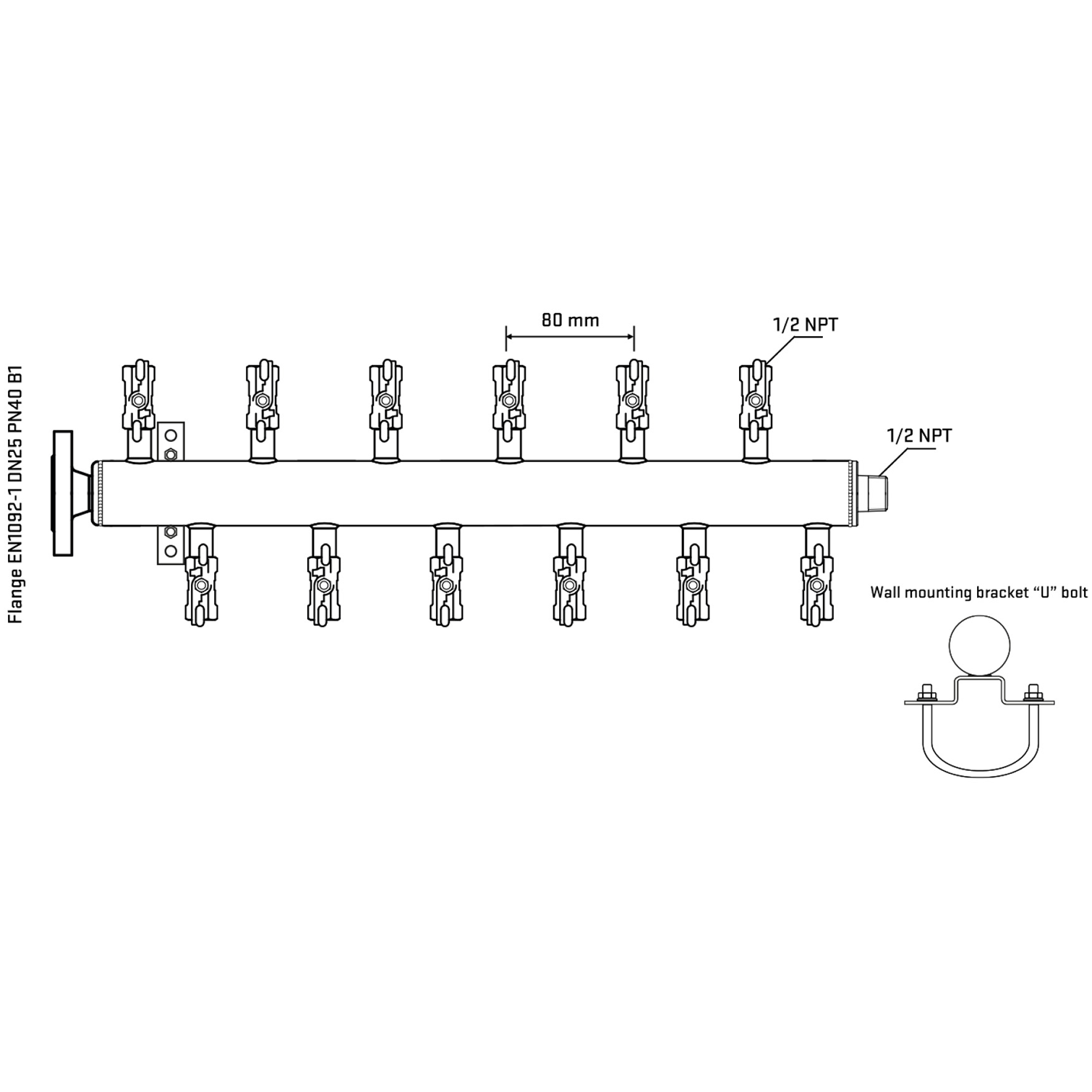 M5F2A010331 Manifolds Stainless Steel Double Sided