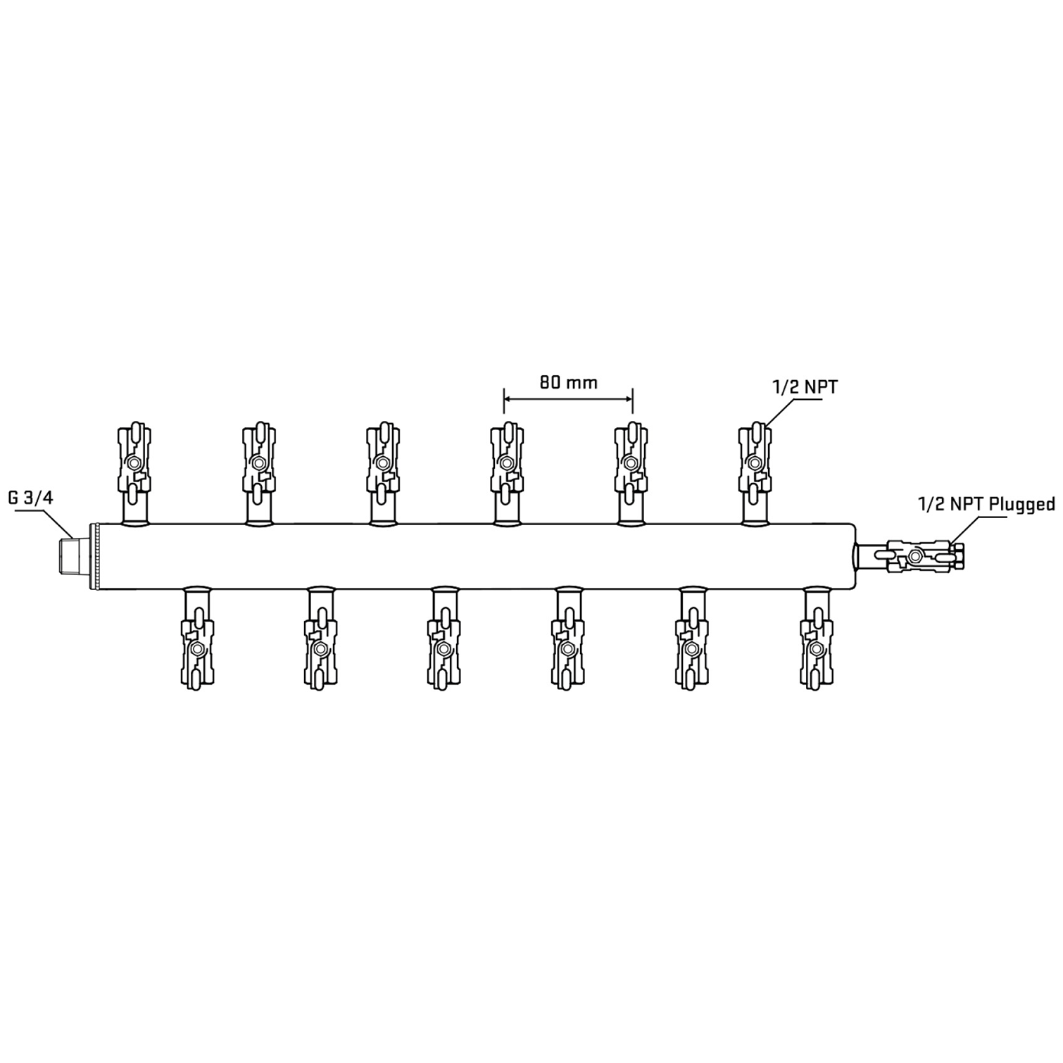 M5F2A010410 Manifolds Stainless Steel Double Sided