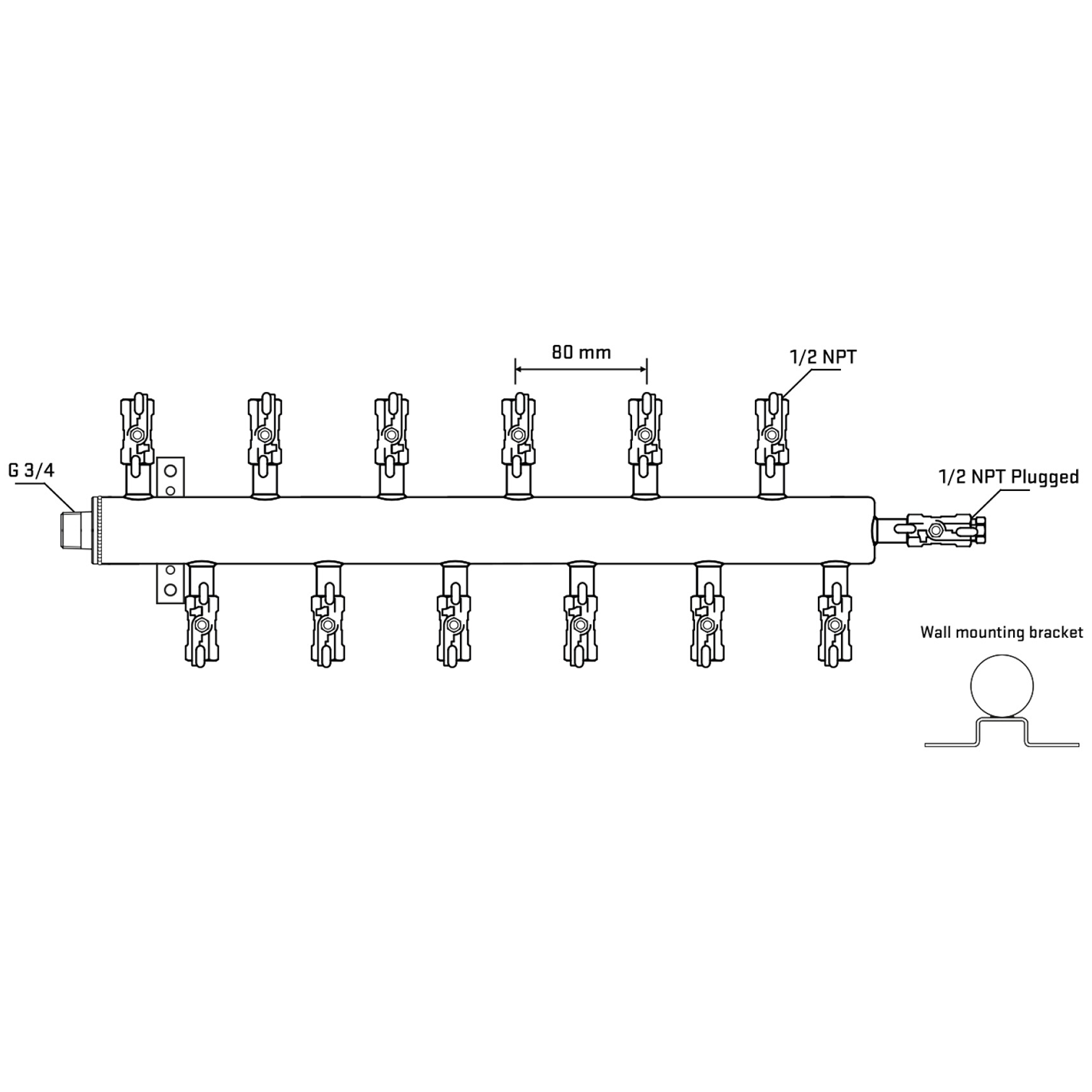 M5F2A010412 Manifolds Stainless Steel Double Sided