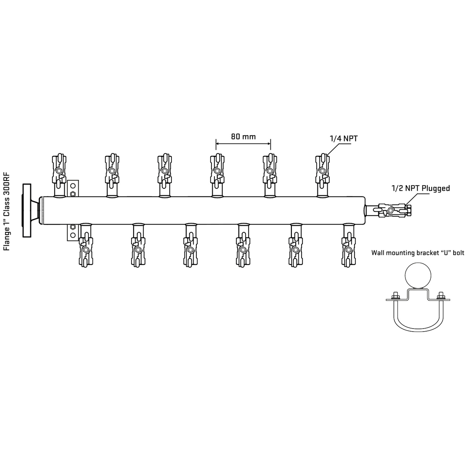 M5F2A020211 Manifolds Stainless Steel Double Sided