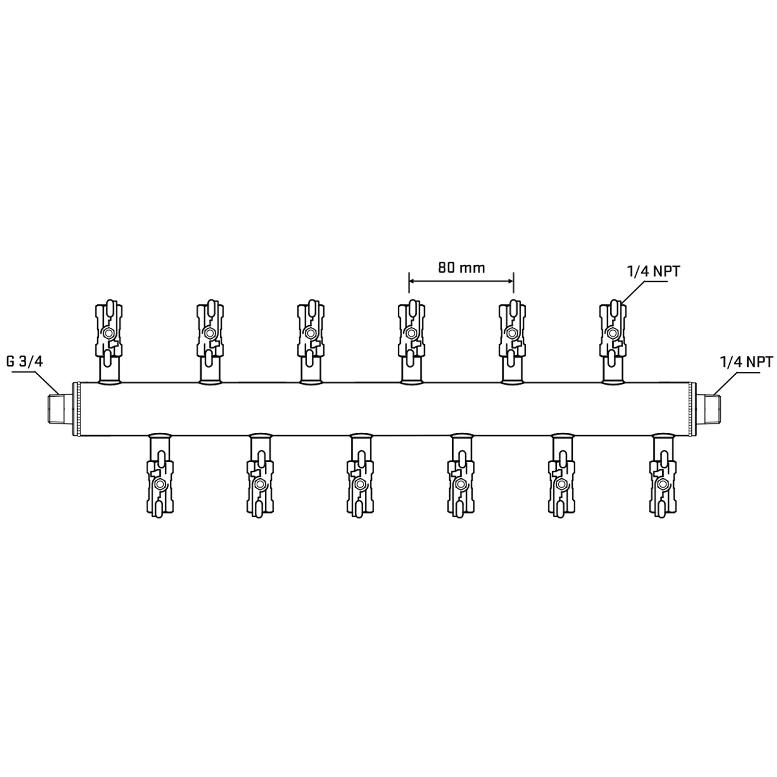 M5F2A020440 Manifolds Stainless Steel Double Sided