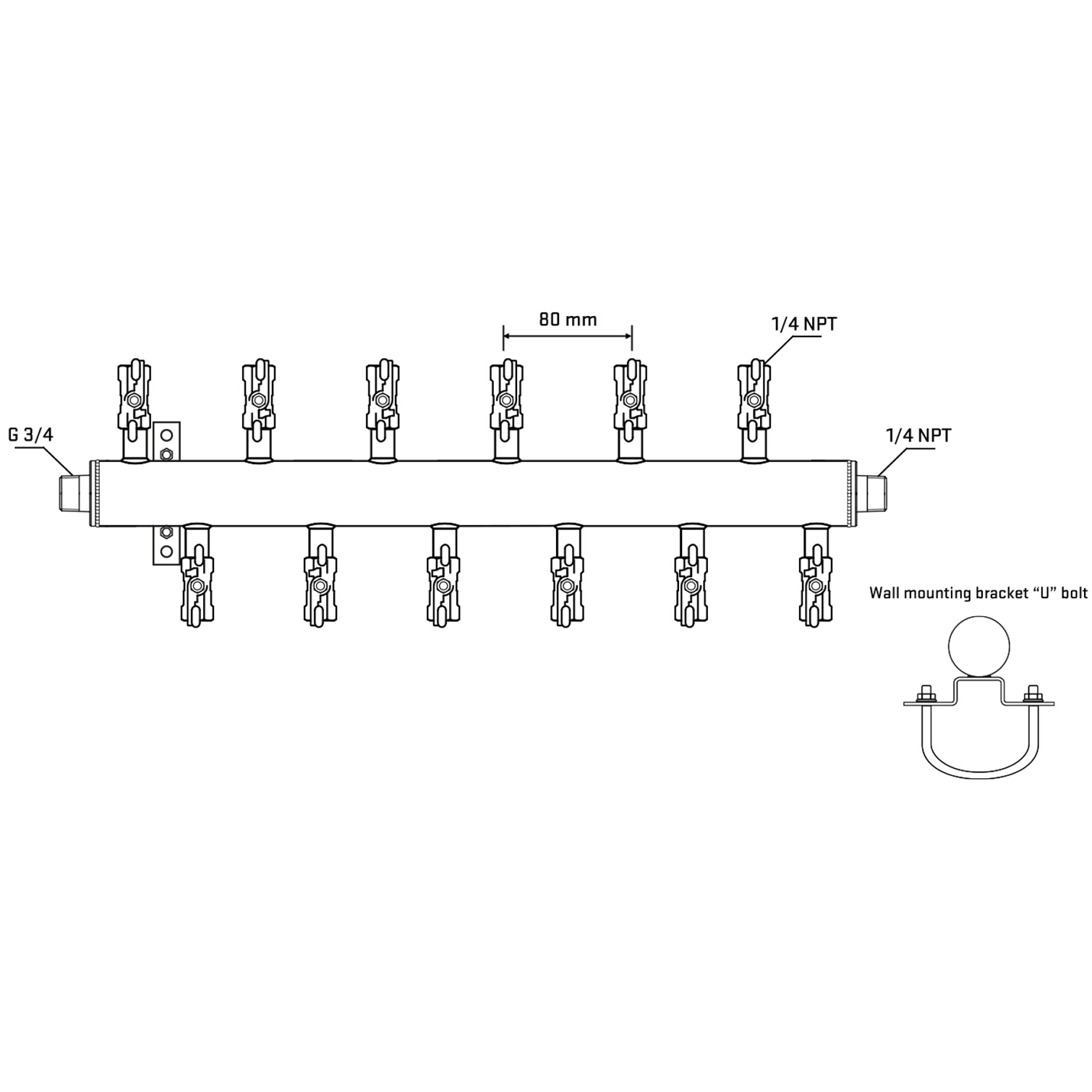 M5F2A020441 Manifolds Stainless Steel Double Sided