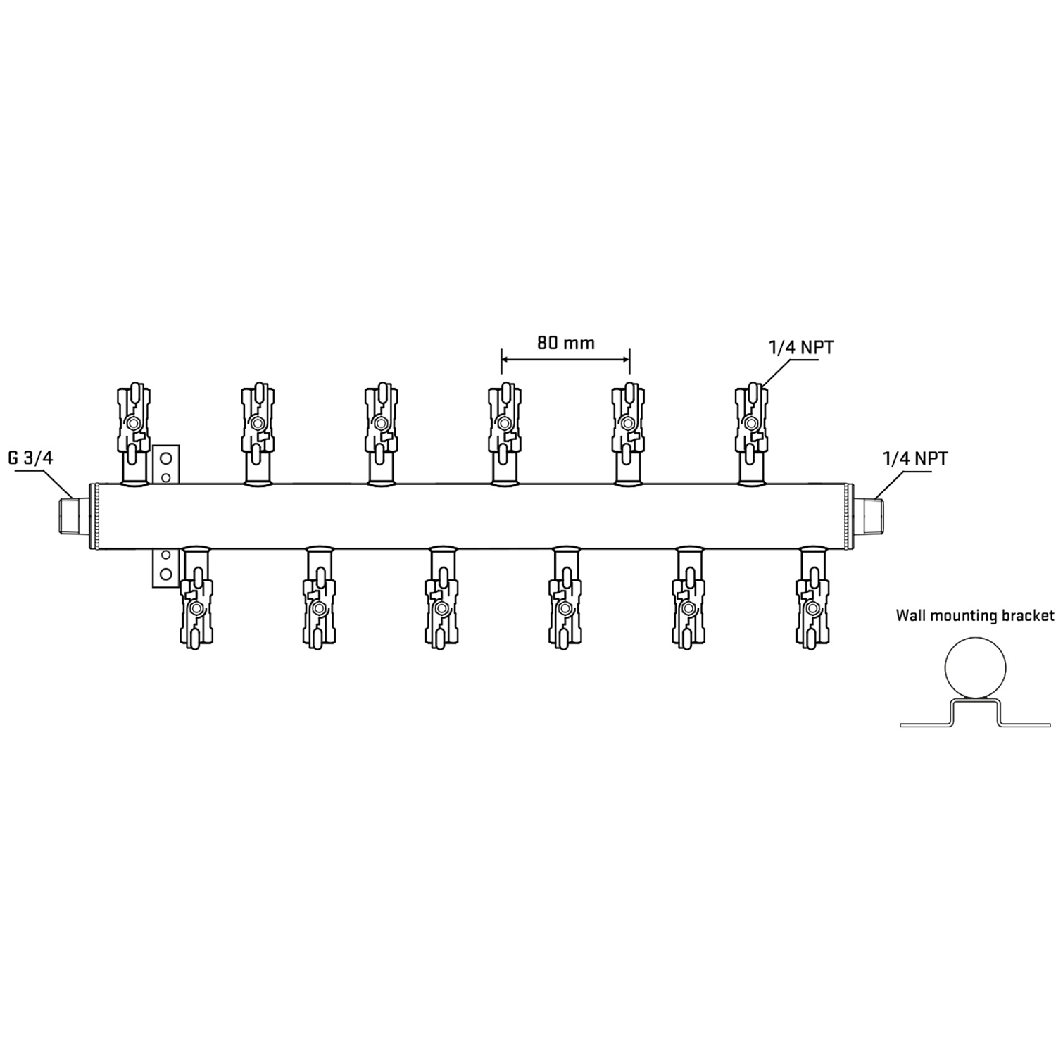 M5F2A020442 Manifolds Stainless Steel Double Sided