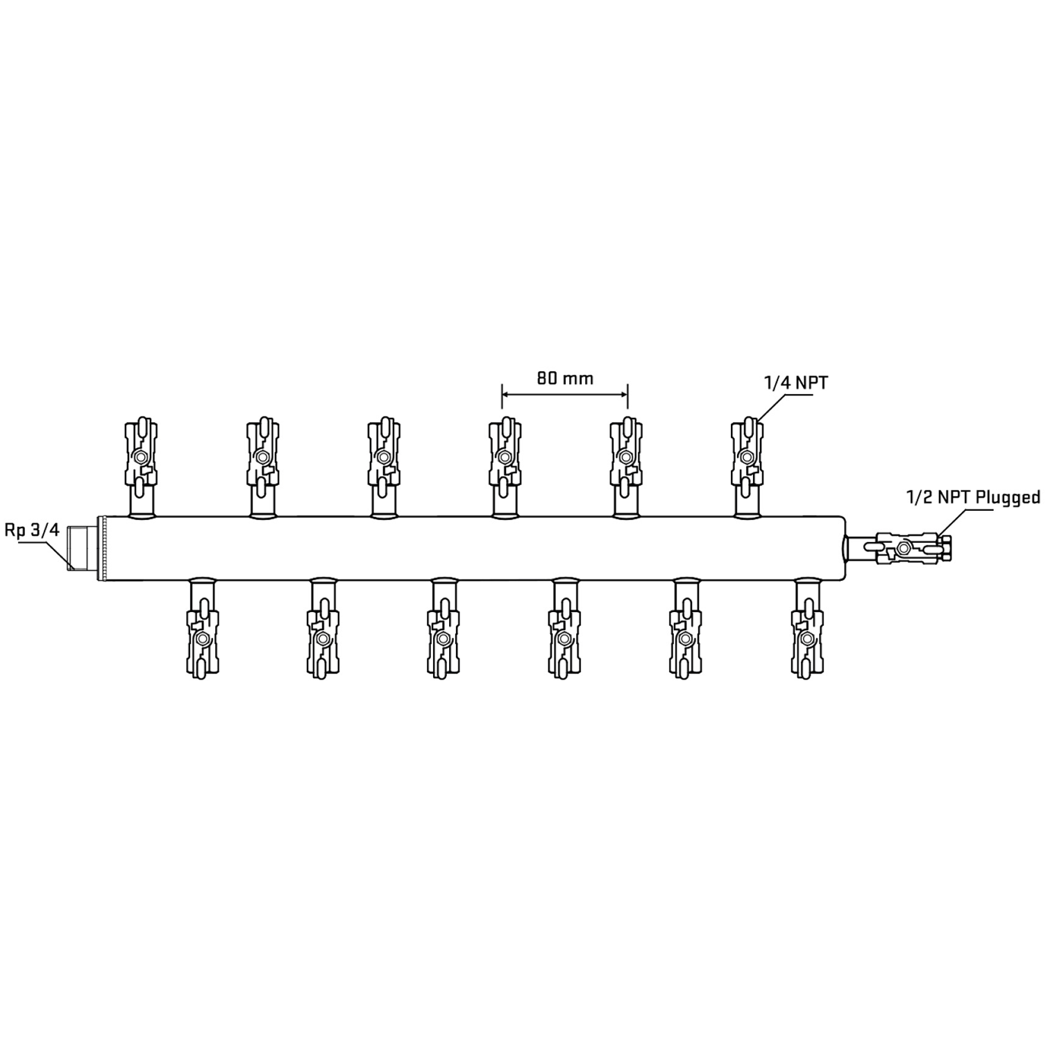 M5F2A020610 Manifolds Stainless Steel Double Sided