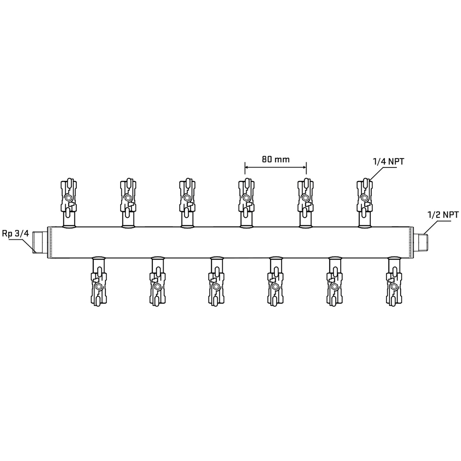 M5F2A020630 Manifolds Stainless Steel Double Sided