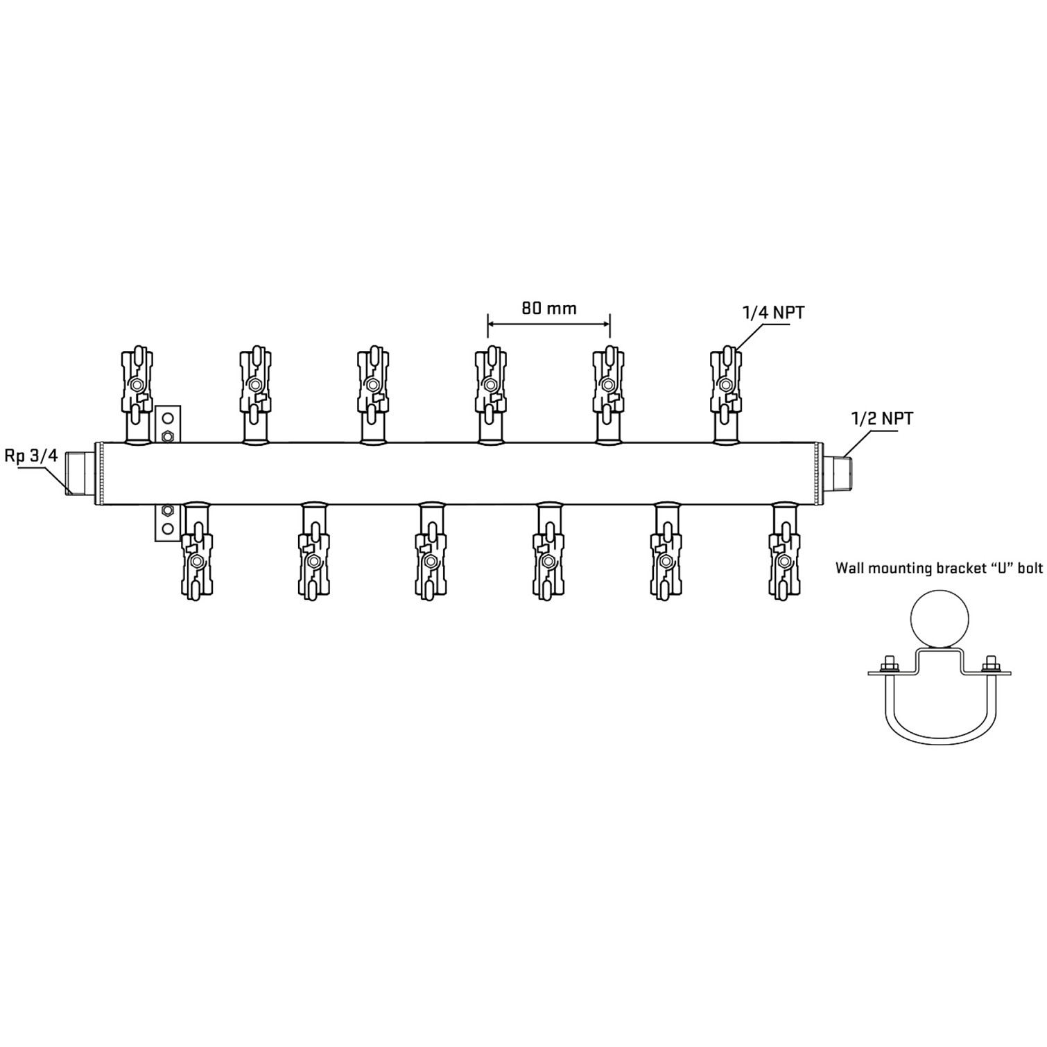 M5F2A020631 Manifolds Stainless Steel Double Sided