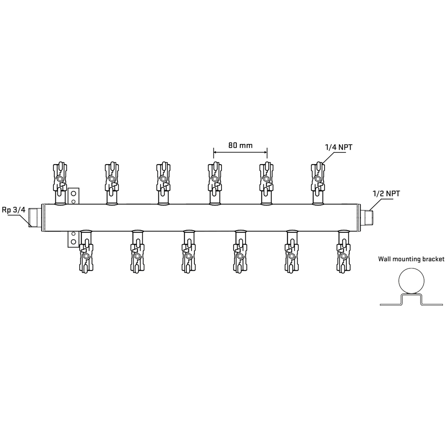 M5F2A020632 Manifolds Stainless Steel Double Sided