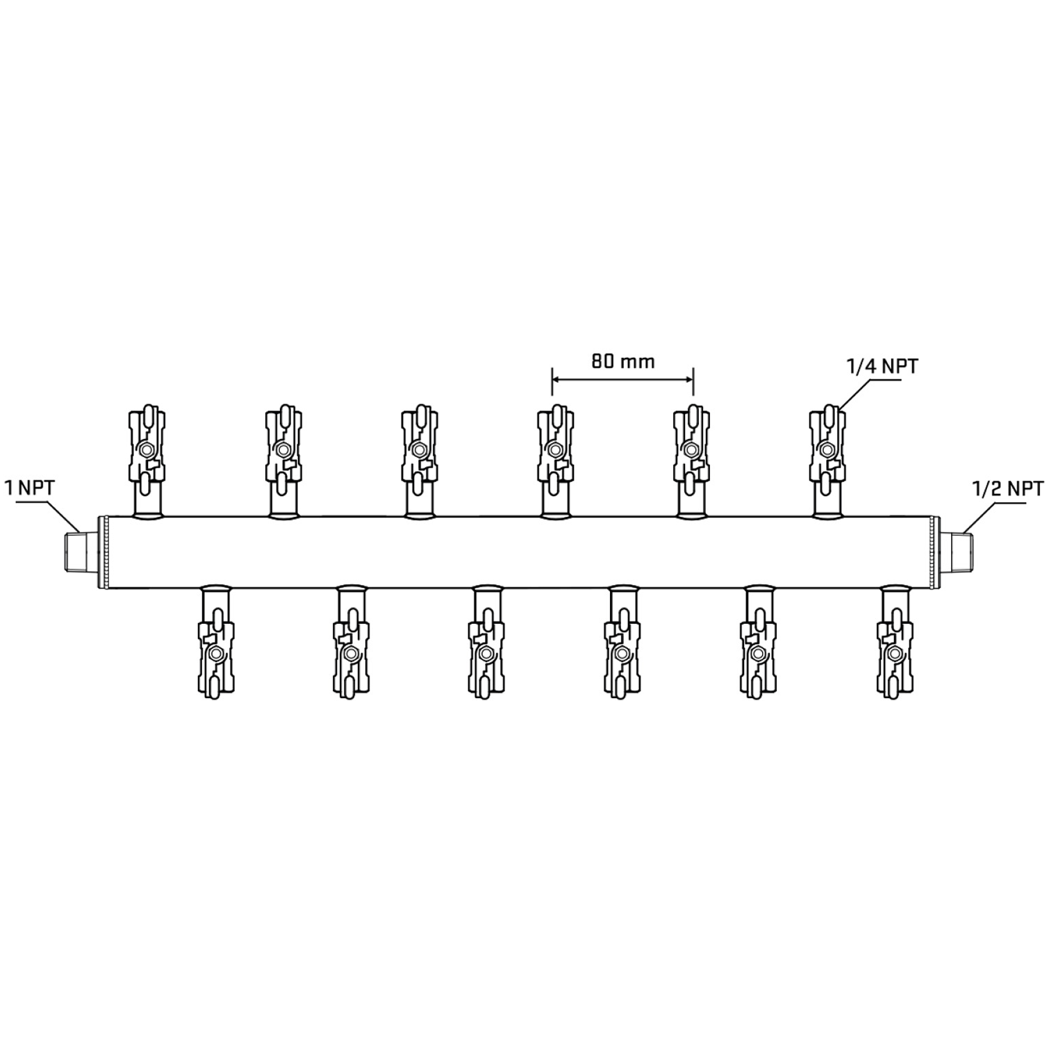 M5F2A020930 Manifolds Stainless Steel Double Sided