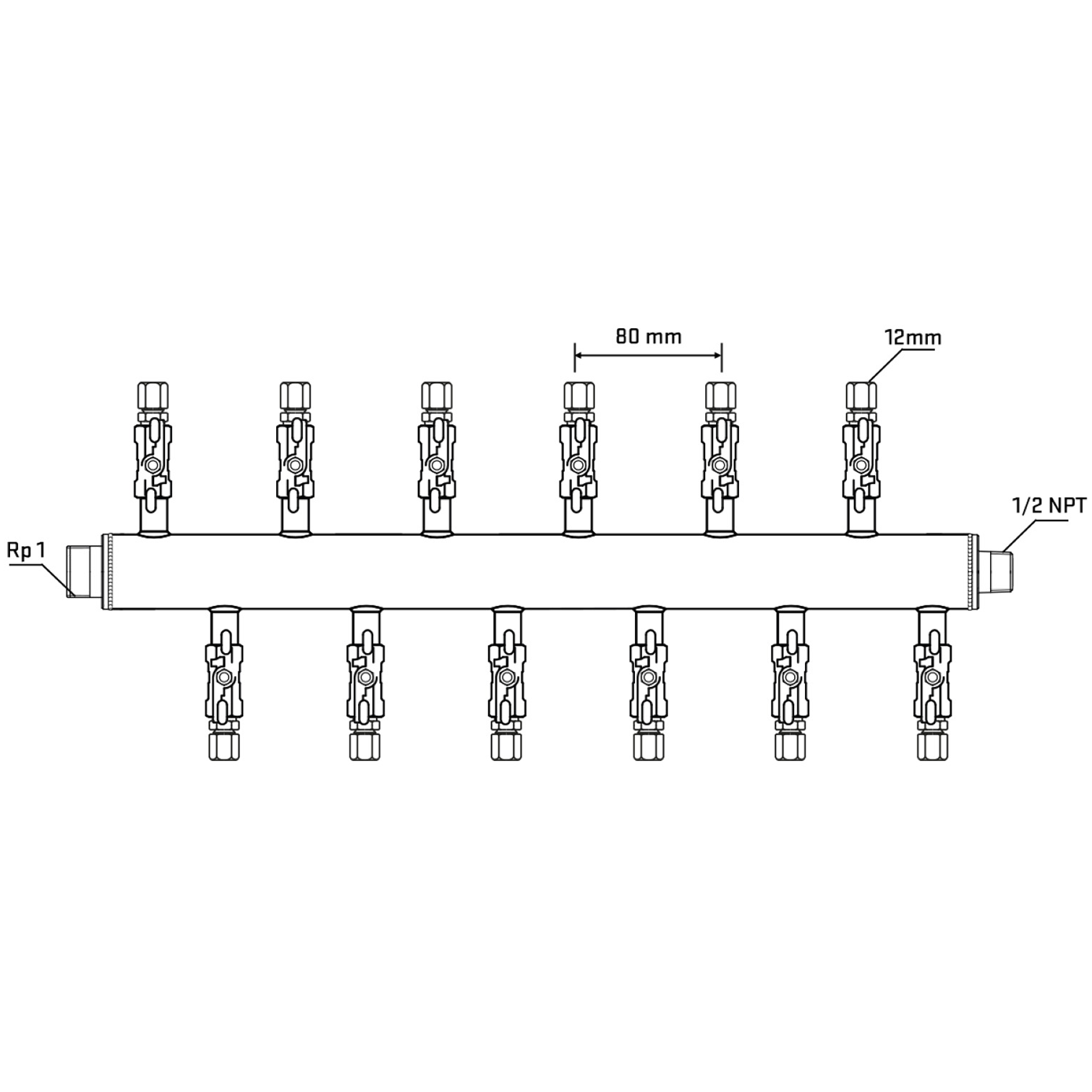 M5F2A030730 Manifolds Stainless Steel Double Sided