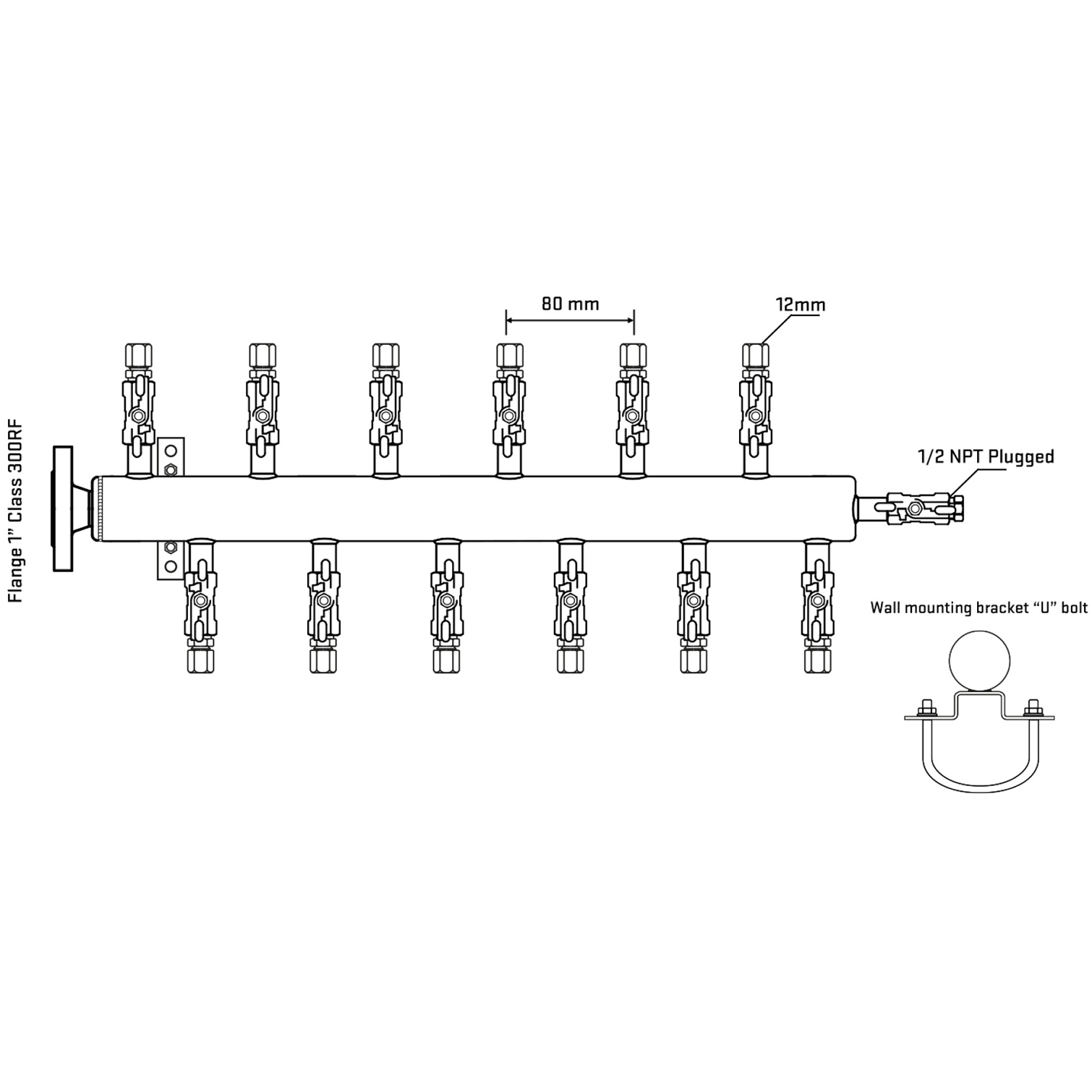 M5F2A040211 Manifolds Stainless Steel Double Sided