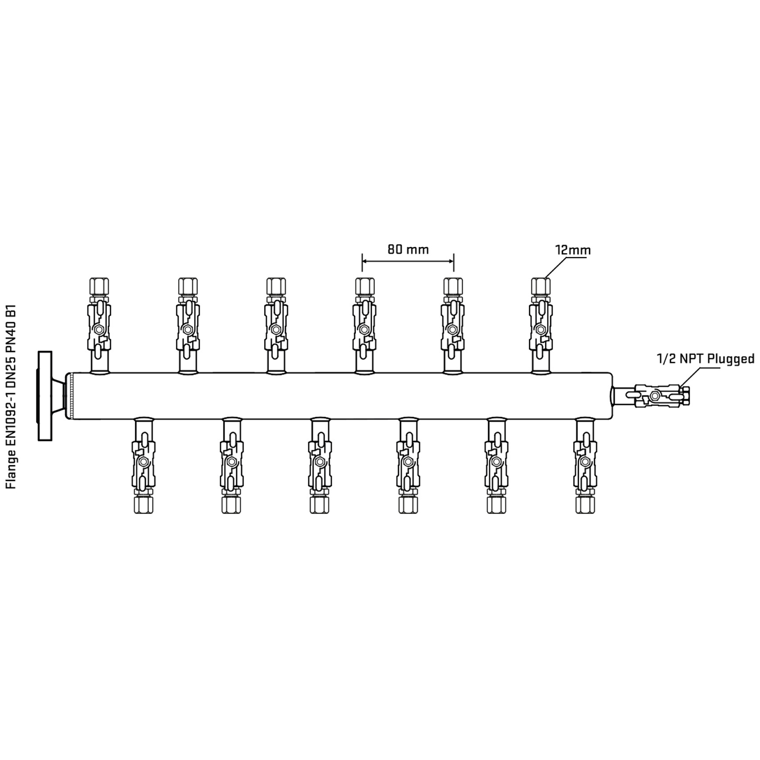 M5F2A040310 Manifolds Stainless Steel Double Sided