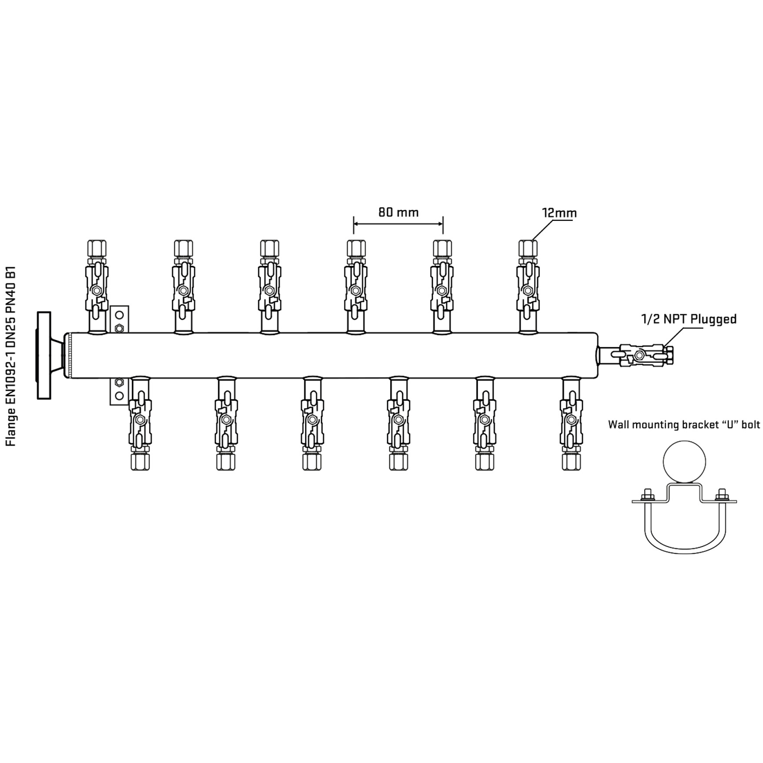 M5F2A040311 Manifolds Stainless Steel Double Sided