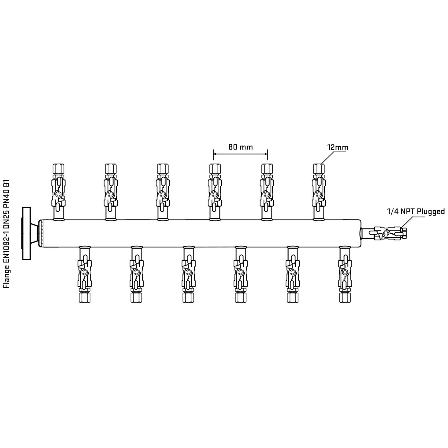 M5F2A040320 Manifolds Stainless Steel Double Sided