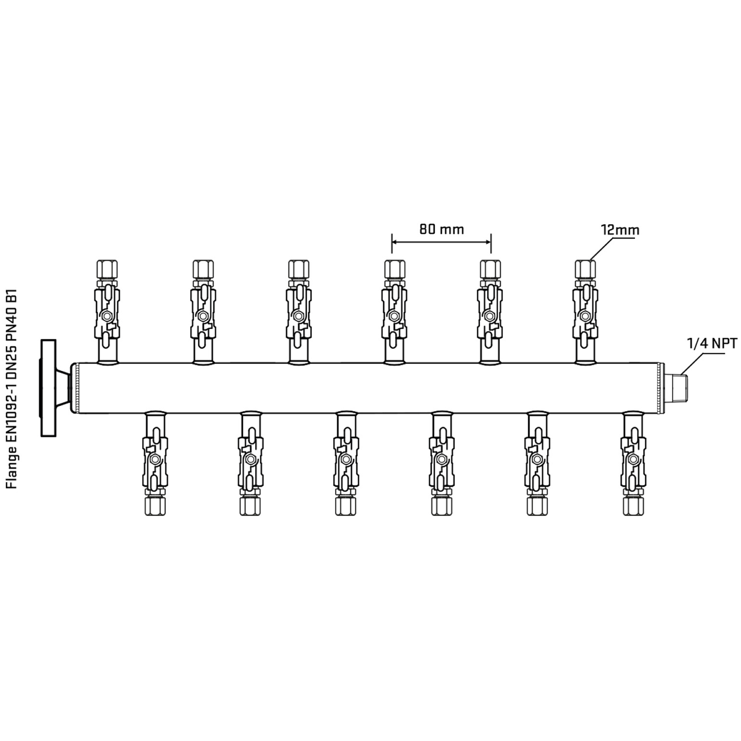 M5F2A040340 Manifolds Stainless Steel Double Sided