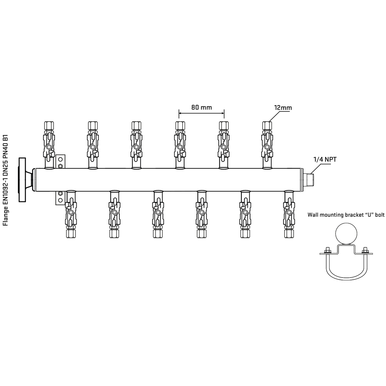 M5F2A040341 Manifolds Stainless Steel Double Sided