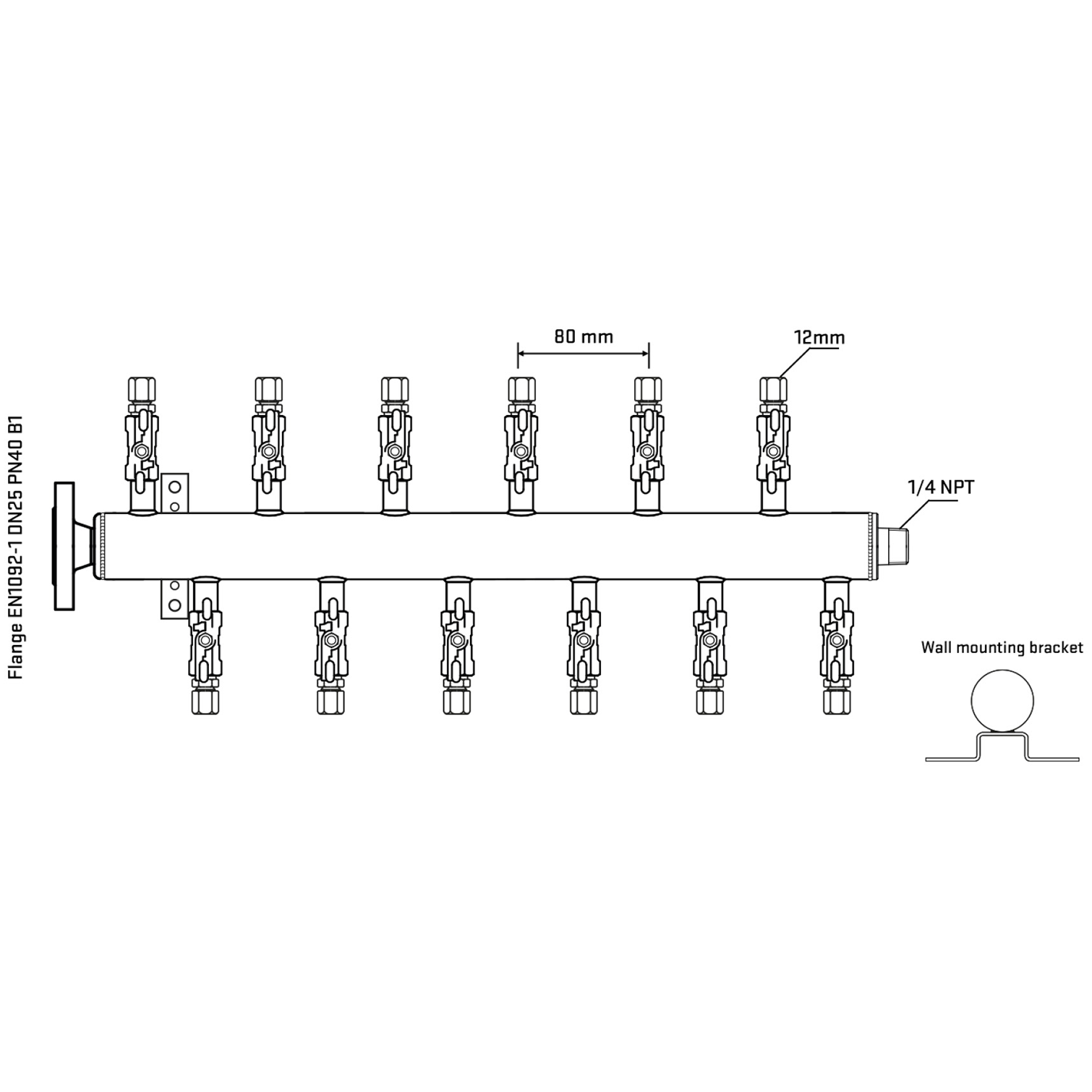 M5F2A040342 Manifolds Stainless Steel Double Sided