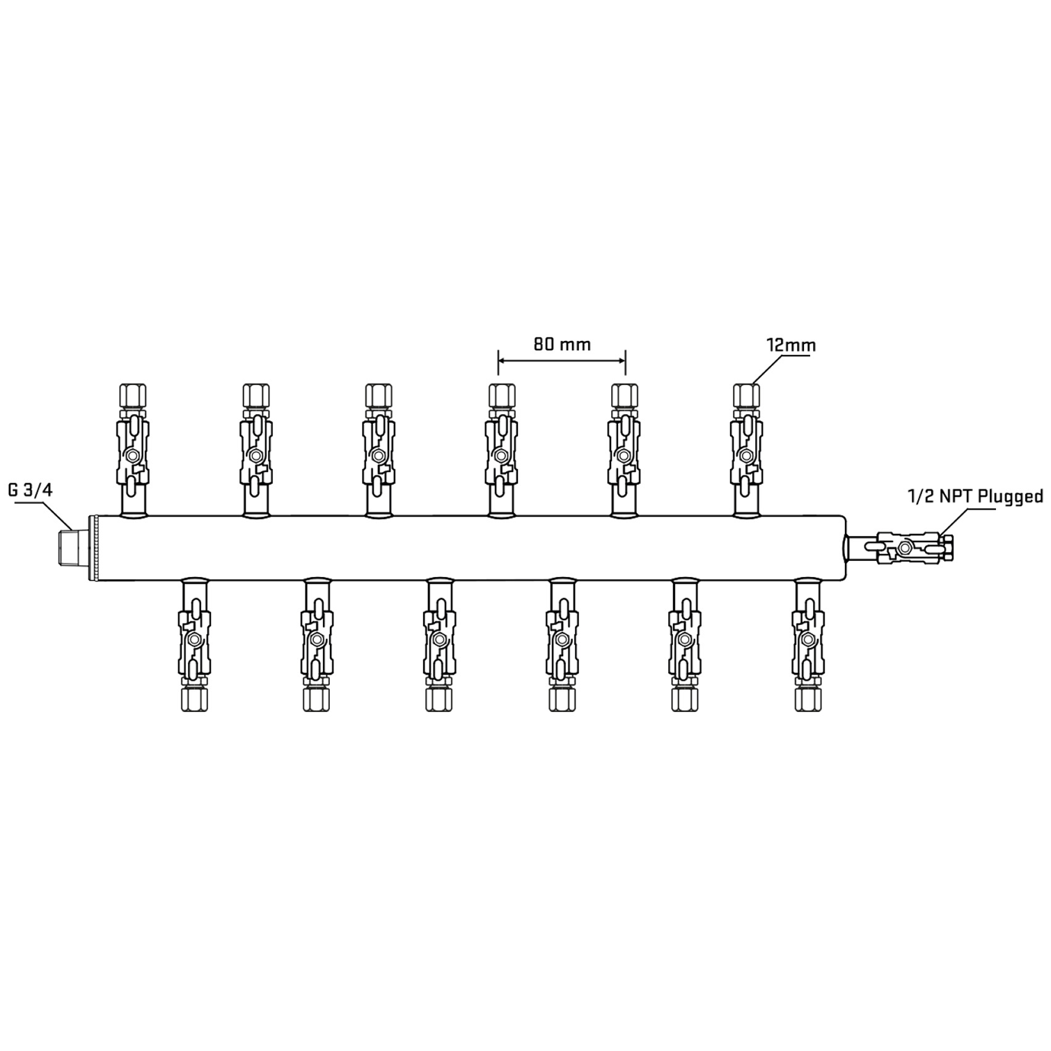 M5F2A040410 Manifolds Stainless Steel Double Sided