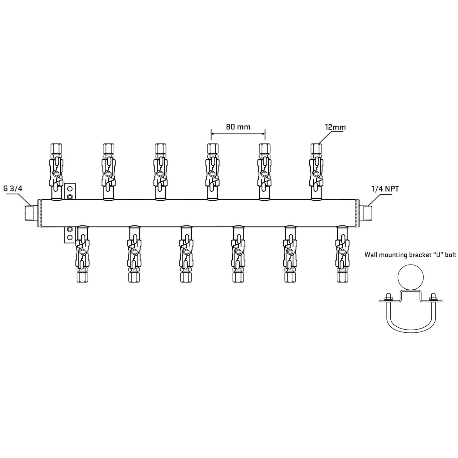 M5F2A040441 Manifolds Stainless Steel Double Sided