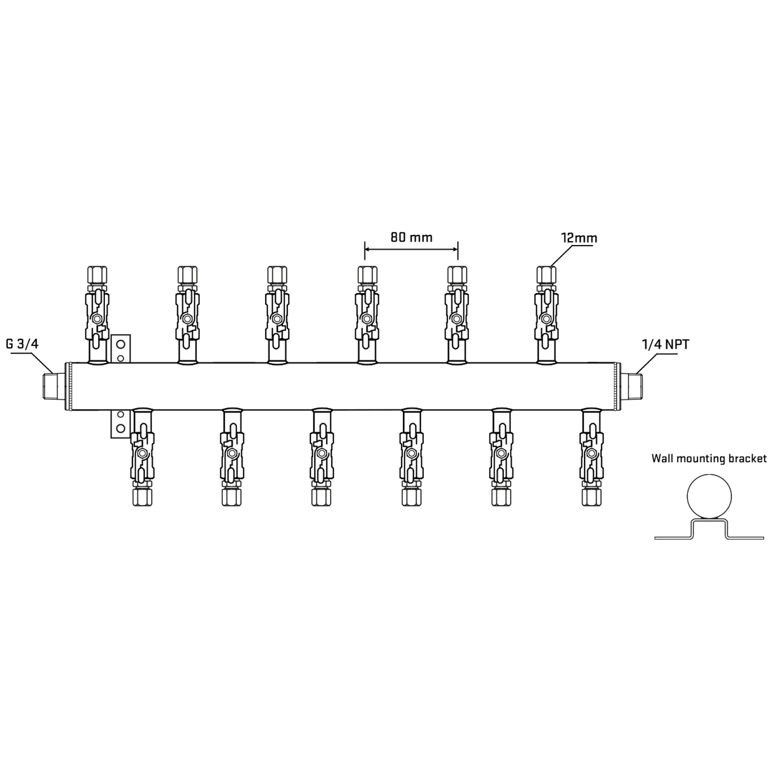 M5F2A040442 Manifolds Stainless Steel Double Sided