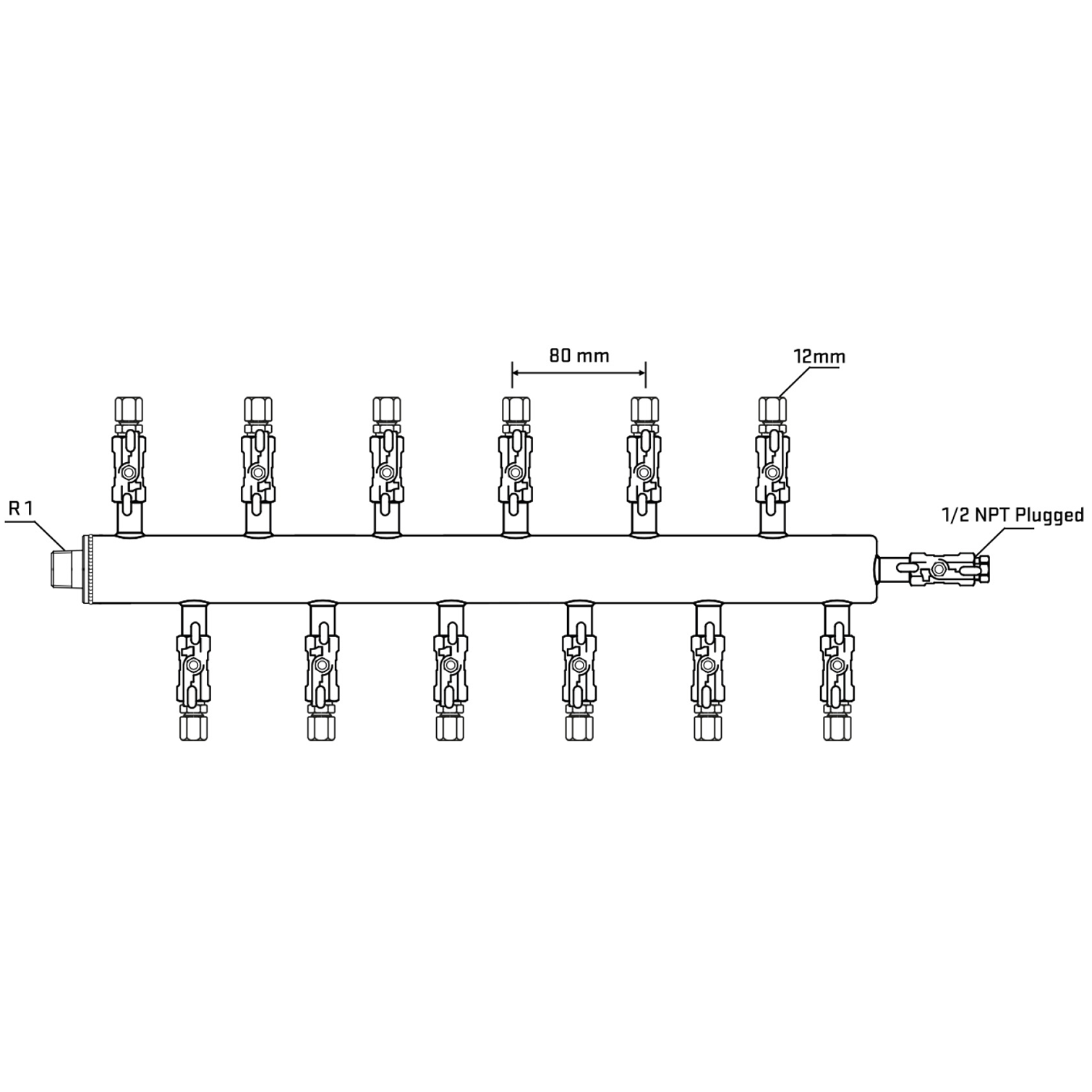 M5F2A040510 Manifolds Stainless Steel Double Sided