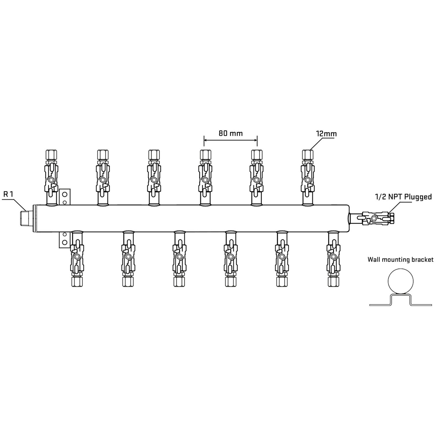 M5F2A040512 Manifolds Stainless Steel Double Sided